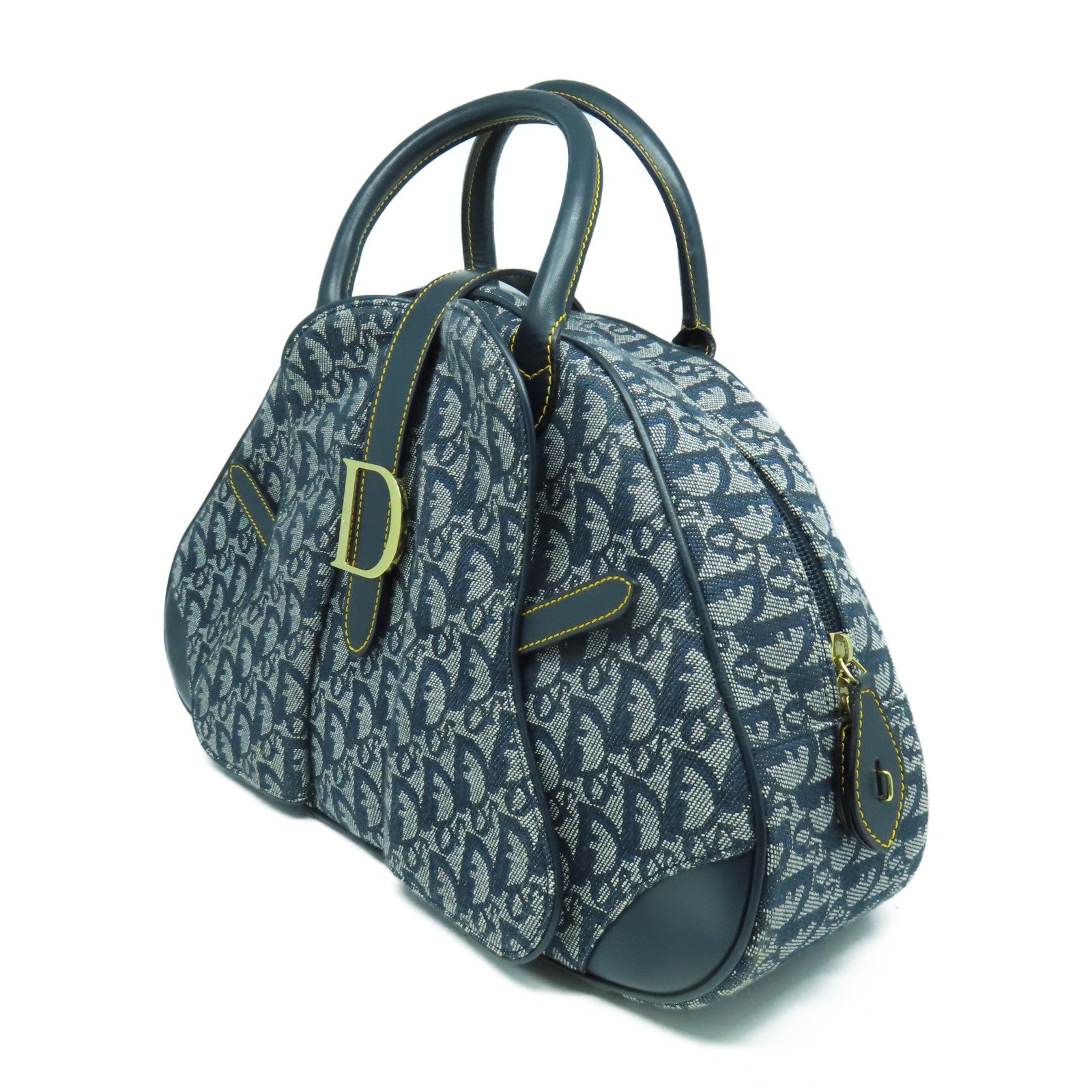 Dior 帆布Hand Bag金扣手挽袋藍色