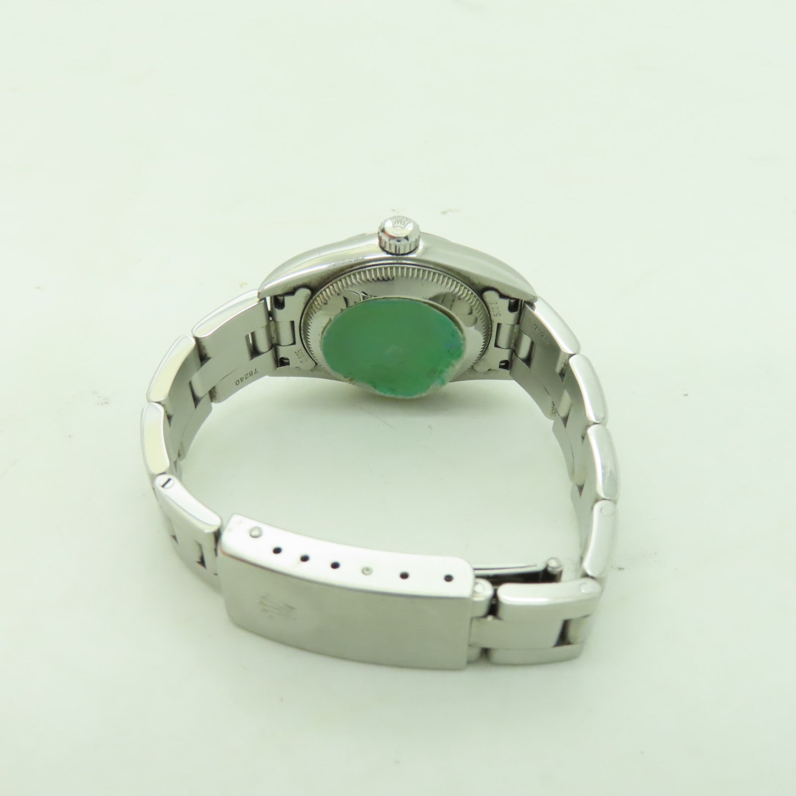 ROLEX 不鏽鋼Oyster Perpetual手錶銀色/藍色#13.25cm