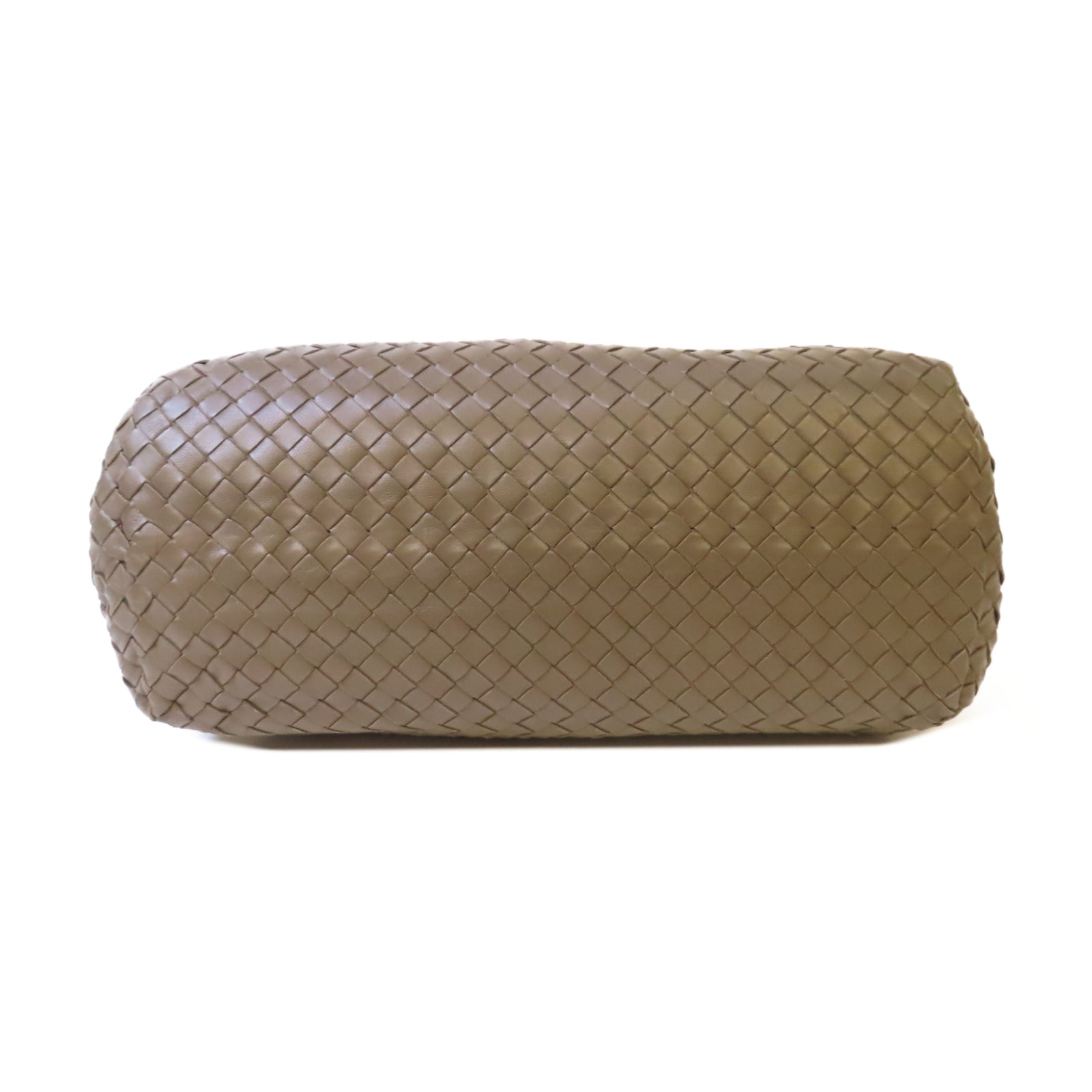 BOTTEGA VENETA 織紋皮革Shoulder Bag黑扣鏈帶肩背袋啡色