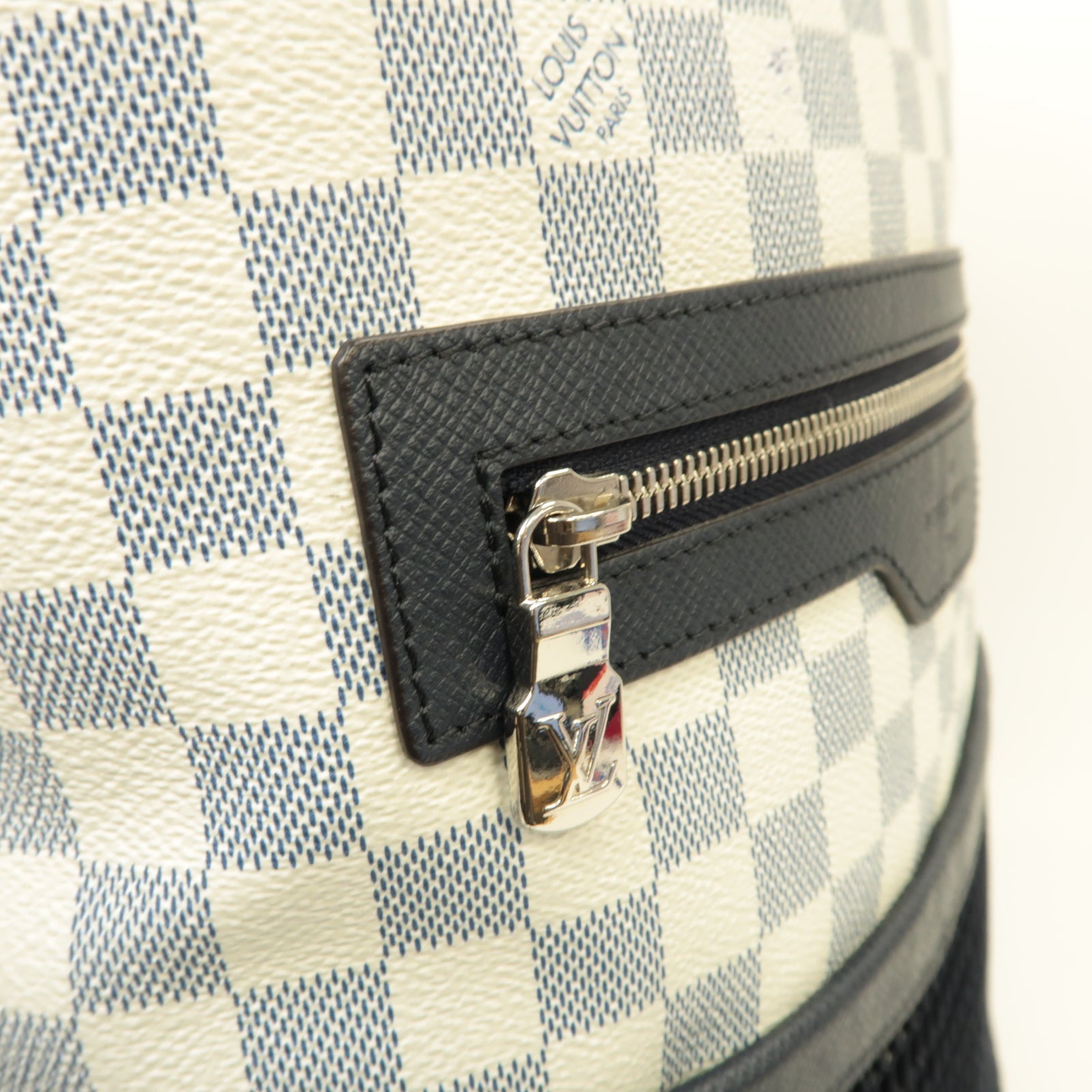 LOUIS VUITTON Damier Coast Matchpoint Backpack銀扣背包白色/深藍色