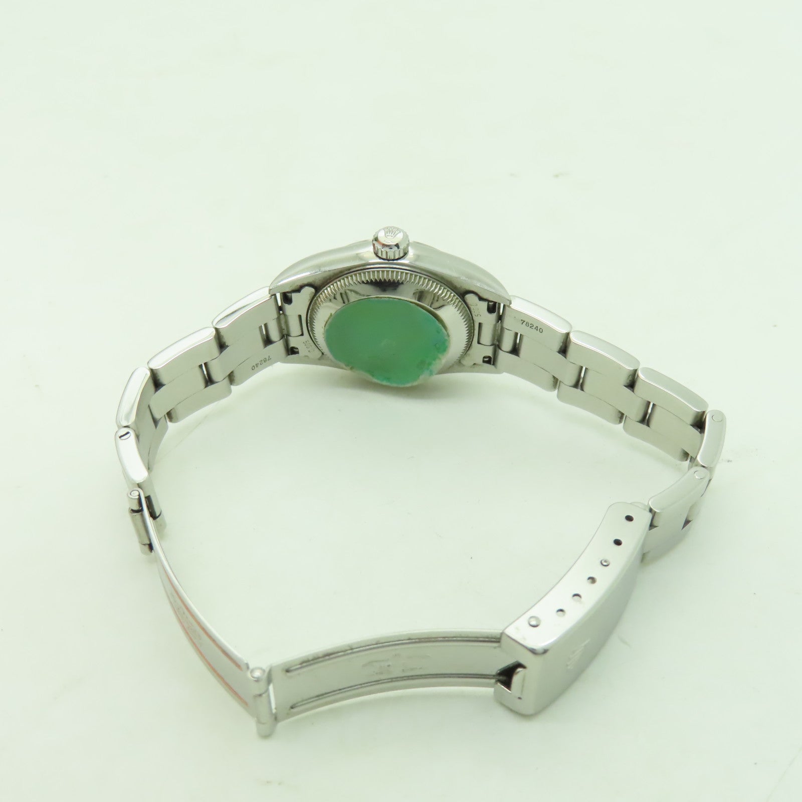 ROLEX 不鏽鋼Oyster Perpetual手錶銀色/藍色#13.25cm