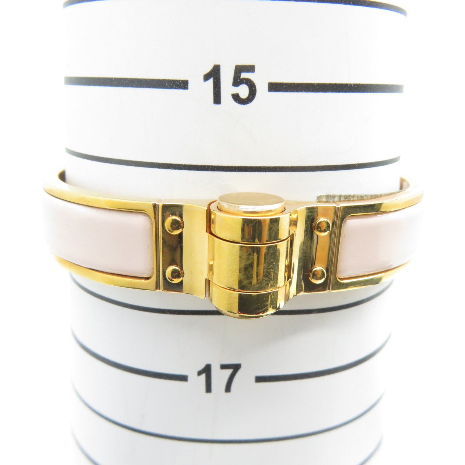 HERMES 金屬Bangle/Bracelet金扣手鐲粉紅色