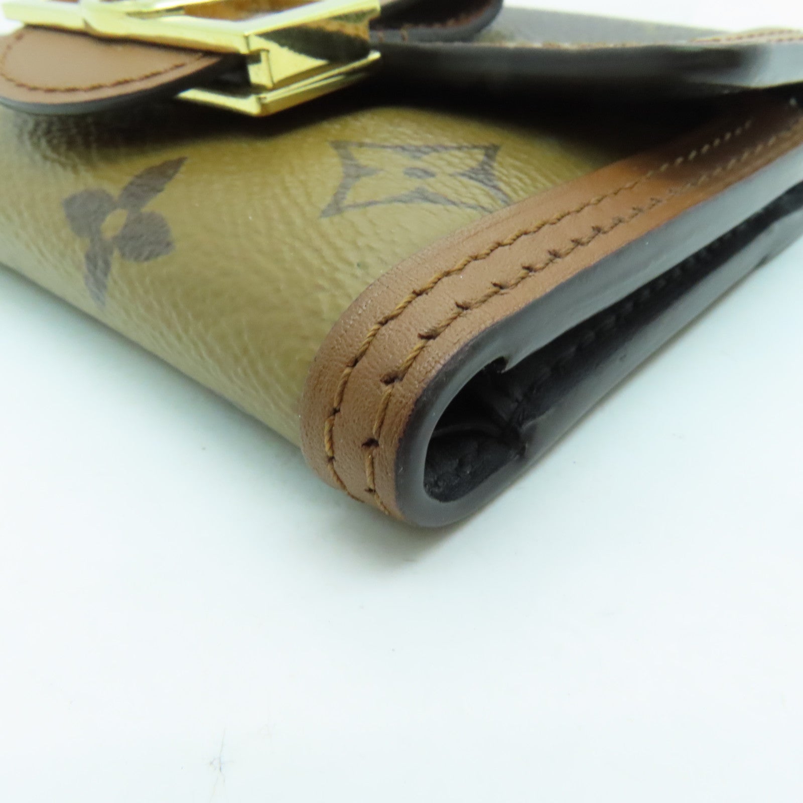 LOUIS VUITTON Monogram Dauphine Compact Wallet金扣錢包棕色