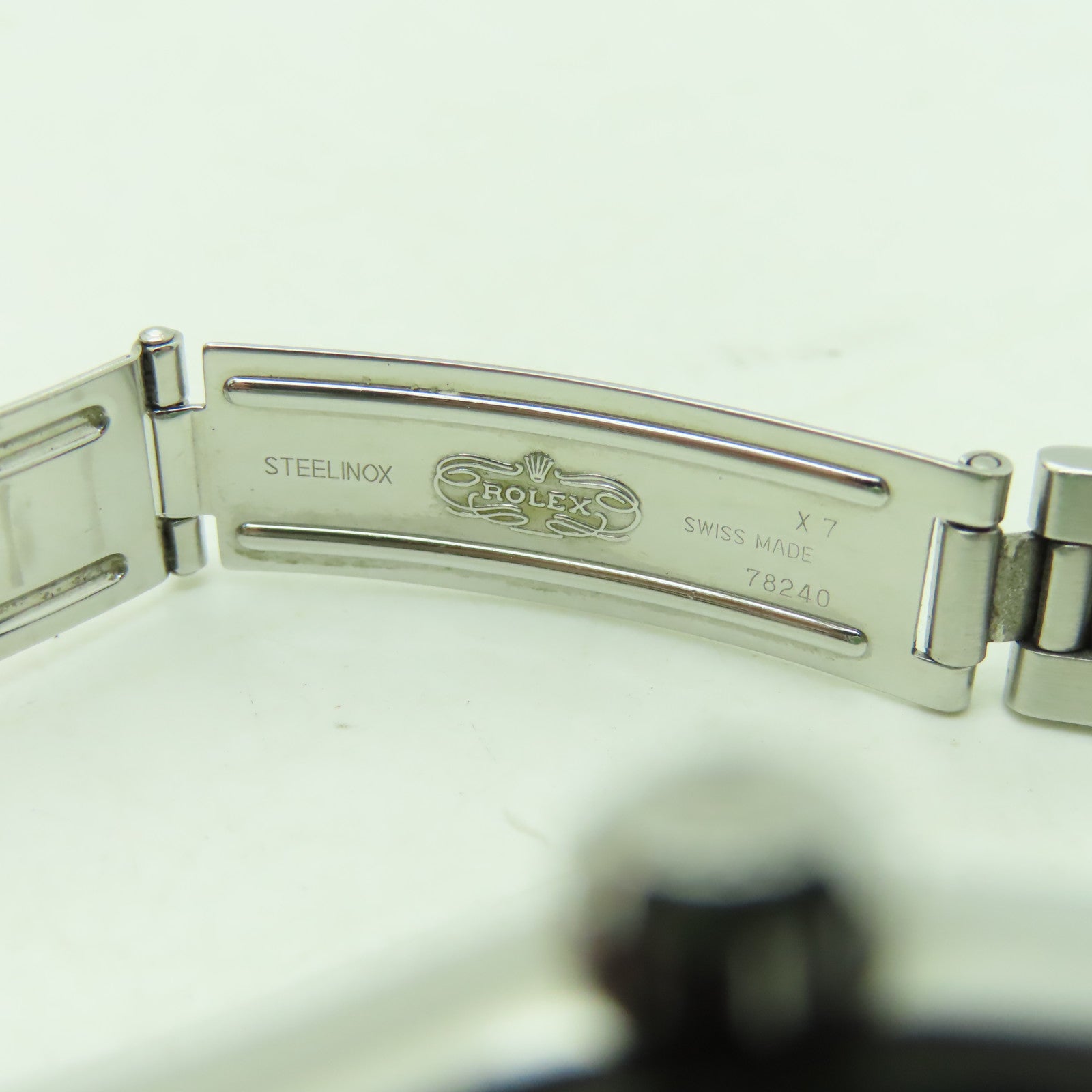 ROLEX 不鏽鋼Oyster Perpetual手錶銀色/藍色#13.25cm