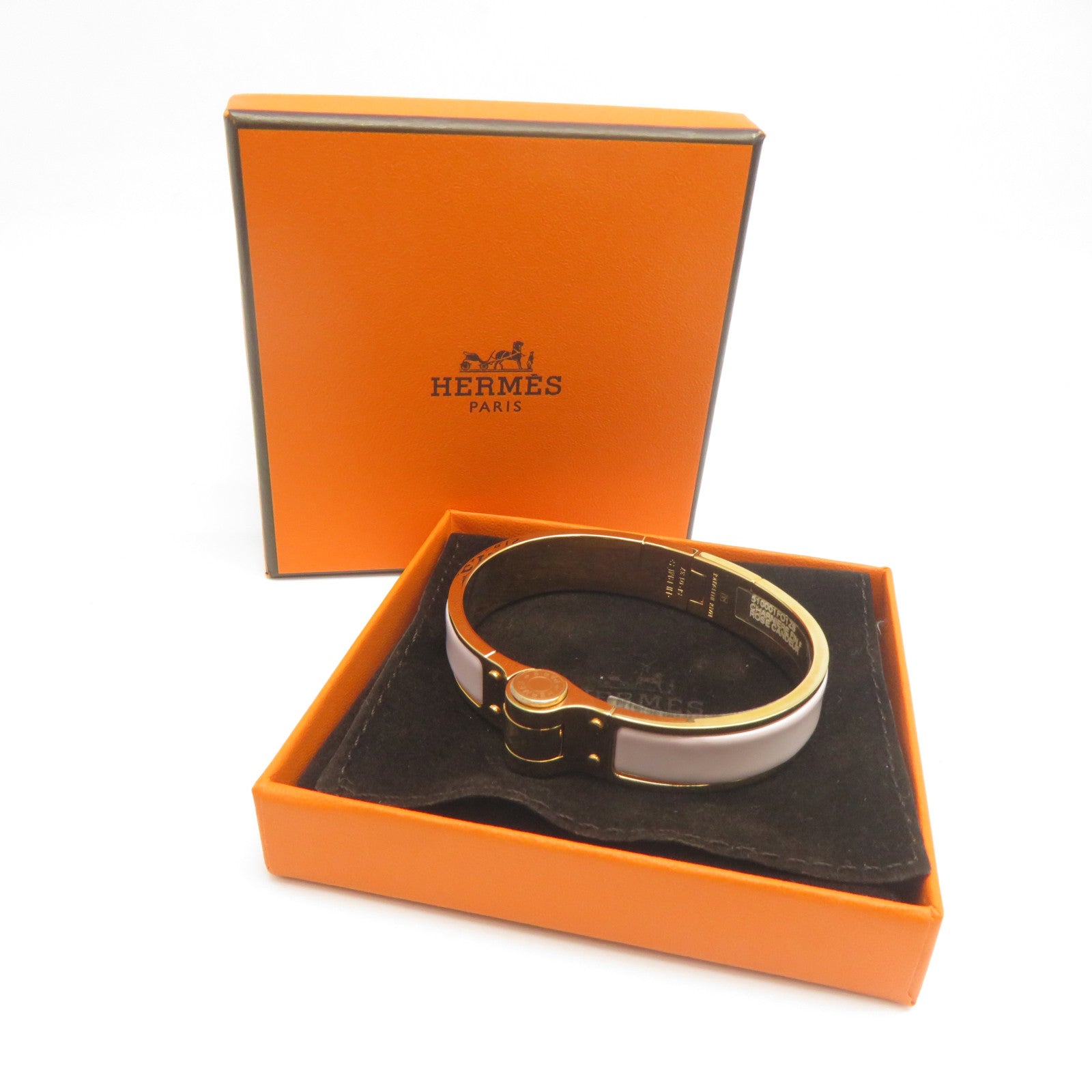 HERMES 金屬Bangle/Bracelet金扣手鐲粉紅色