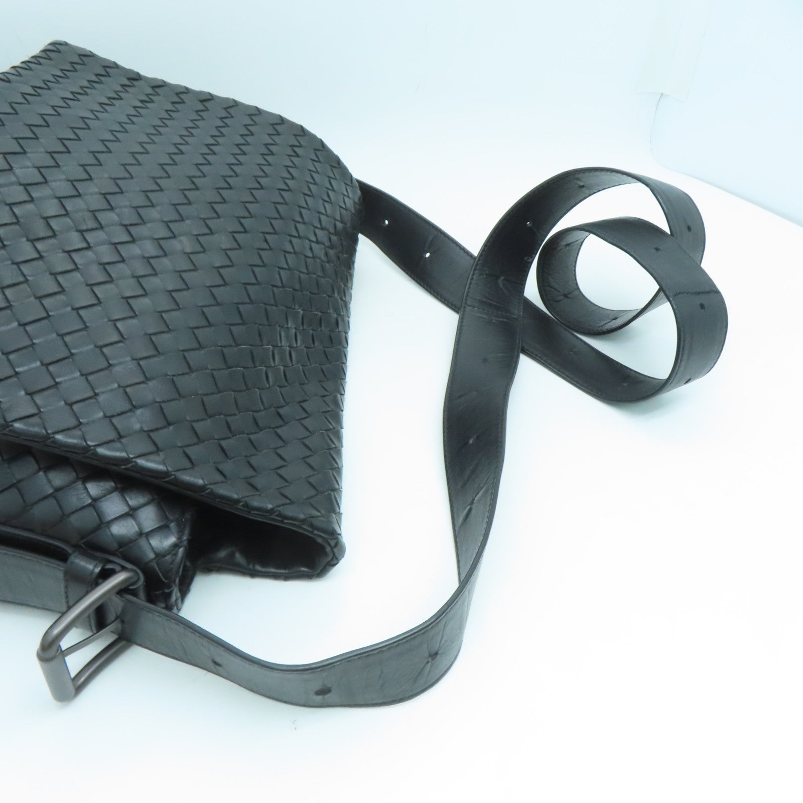 BOTTEGA VENETA 織紋牛皮皮革Shoulder Bag肩背袋黑色