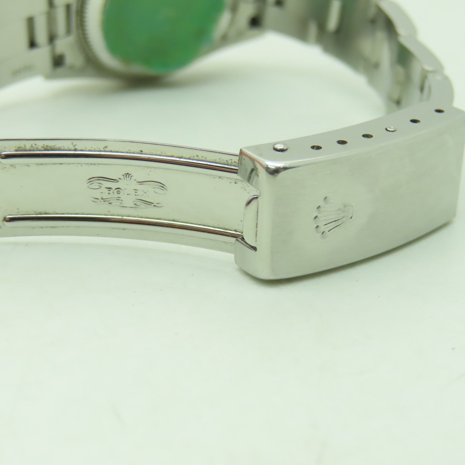 ROLEX 不鏽鋼Oyster Perpetual手錶銀色/藍色#13.25cm