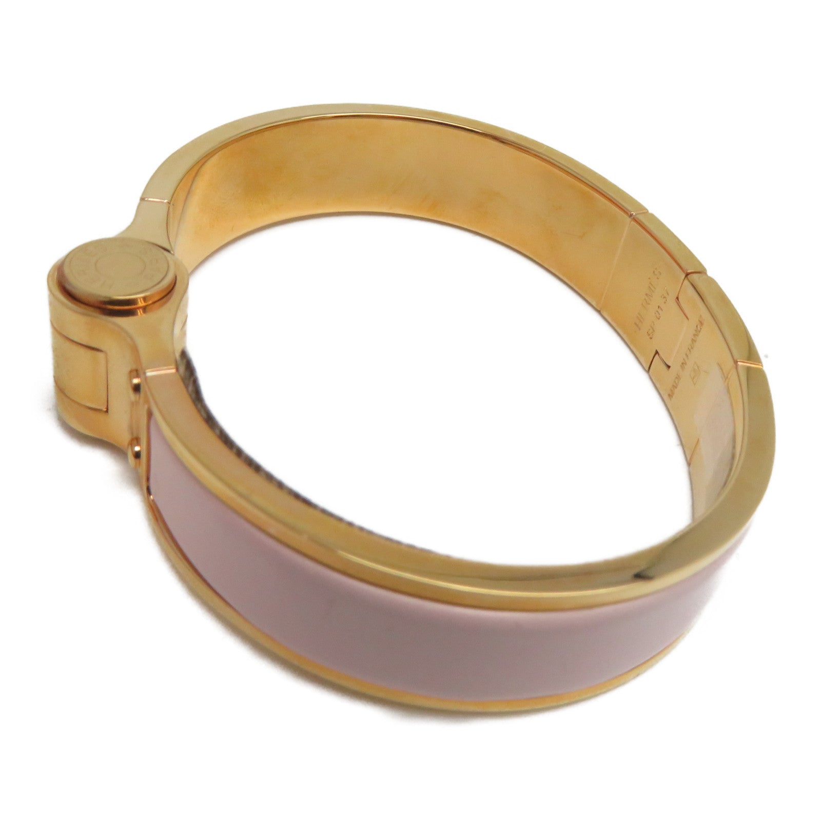 HERMES 金屬Bangle/Bracelet金扣手鐲粉紅色