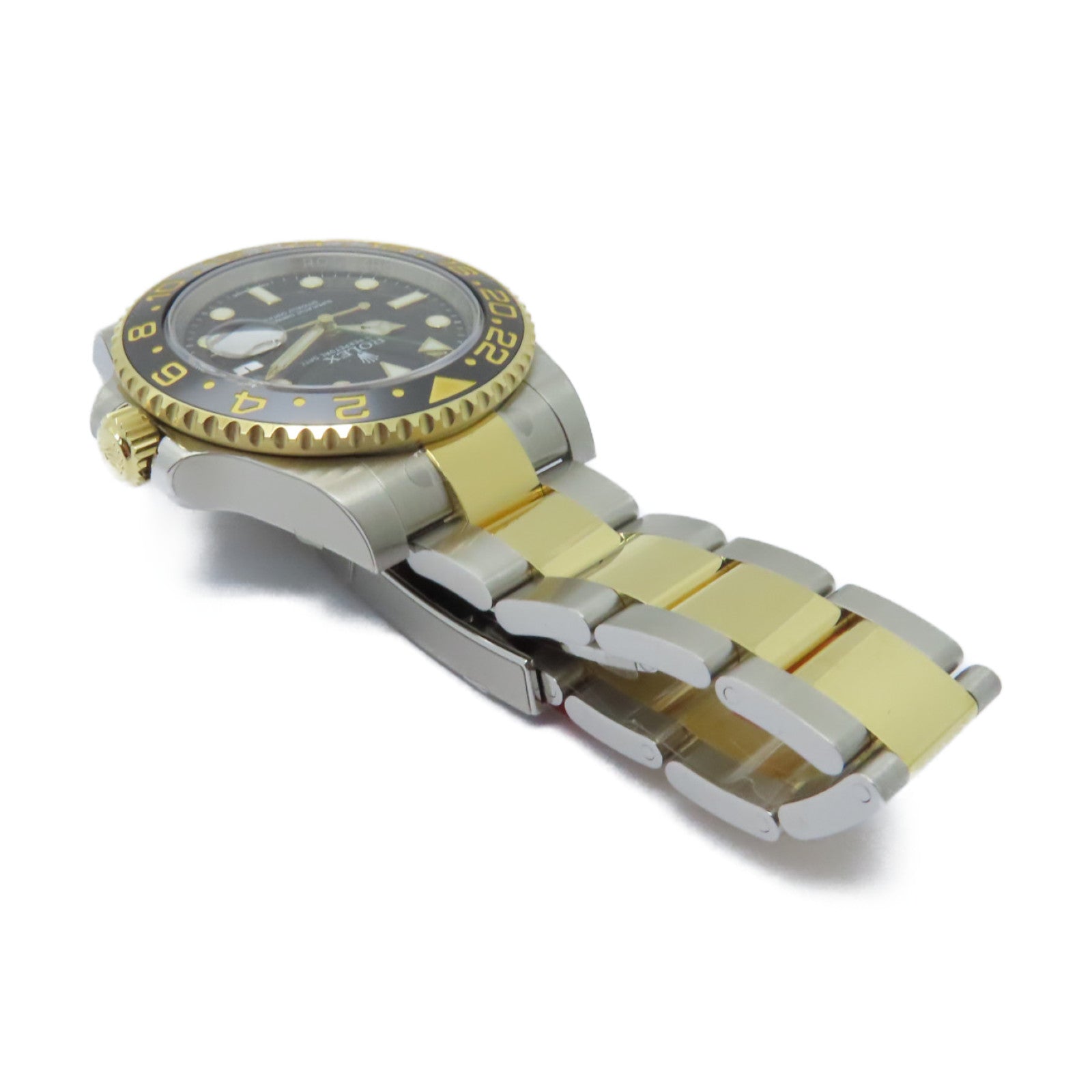 ROLEX GMT MasterⅡ18K黃金/不鏽鋼手錶自動機芯黑色