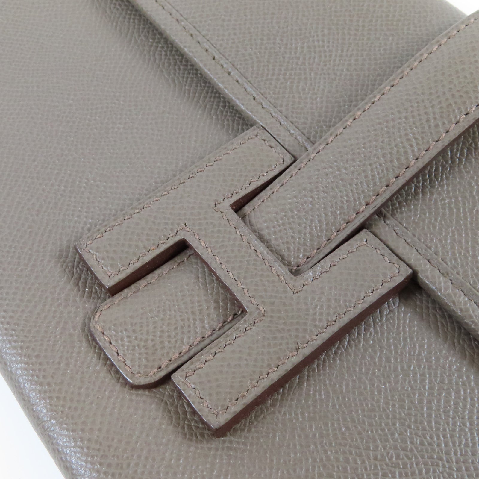 HERMES Epsom皮革Jije Elan手拿包Etain錫器灰色