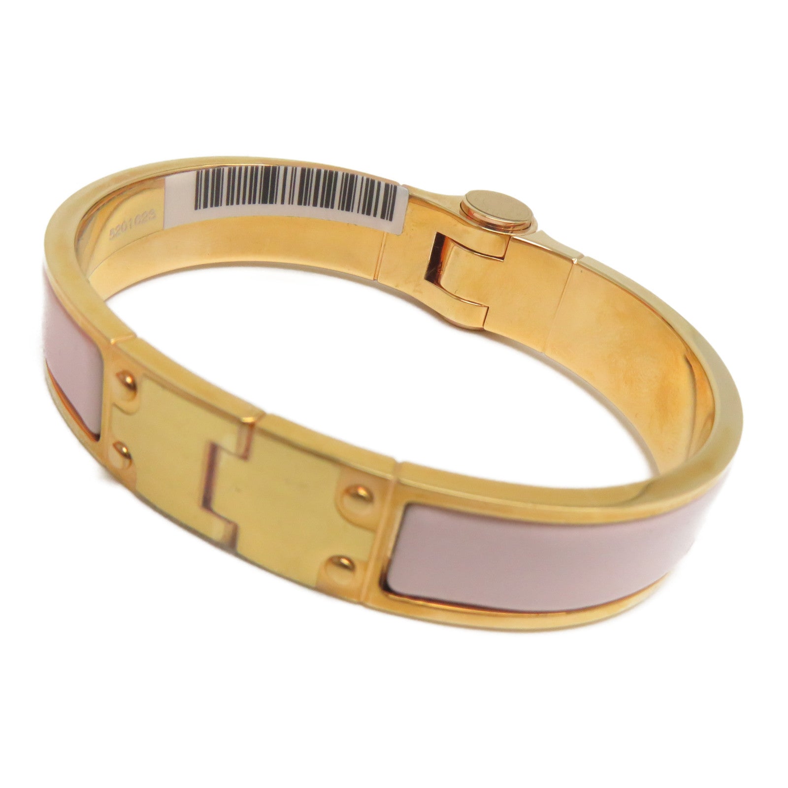 HERMES 金屬Bangle/Bracelet金扣手鐲粉紅色