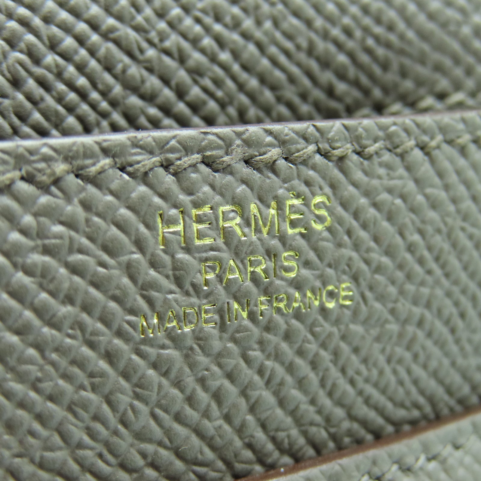 HERMES Veau Epsom皮革Verrou 23金扣肩背袋锡灰色