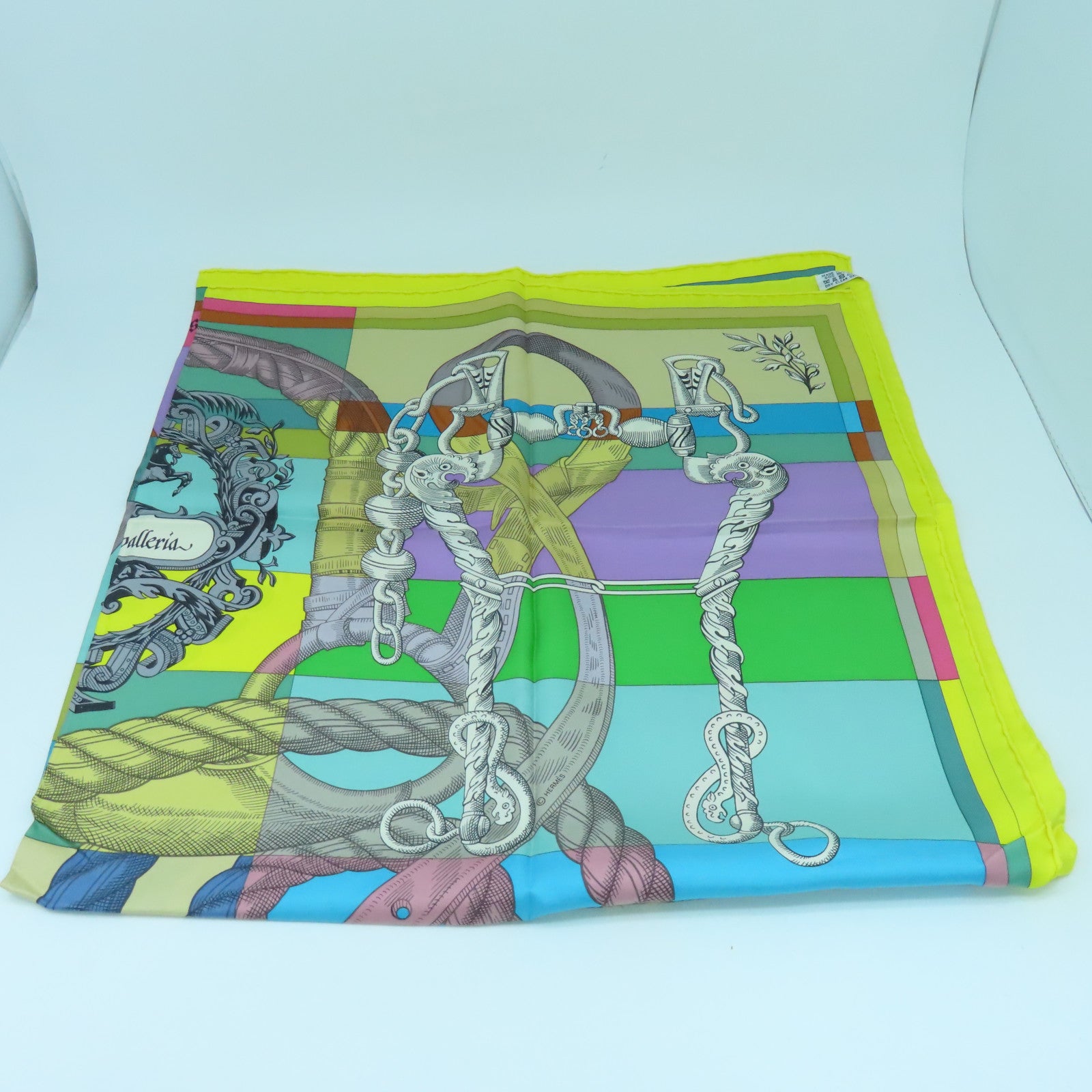HERMES 絲質Scarf 90x90絲巾黃色/多色