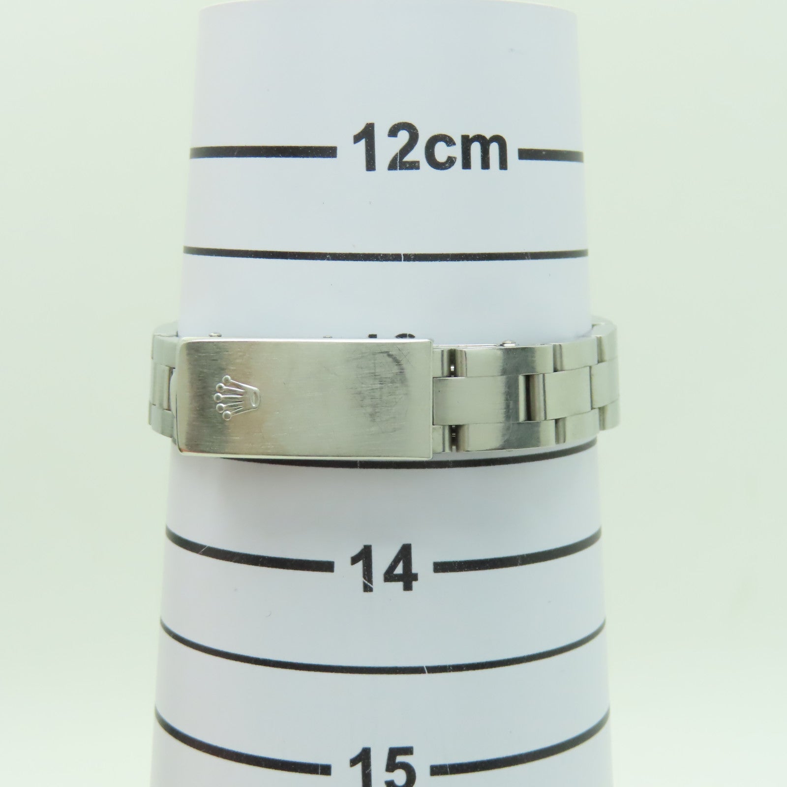 ROLEX 不鏽鋼Oyster Perpetual手錶銀色/藍色#13.25cm