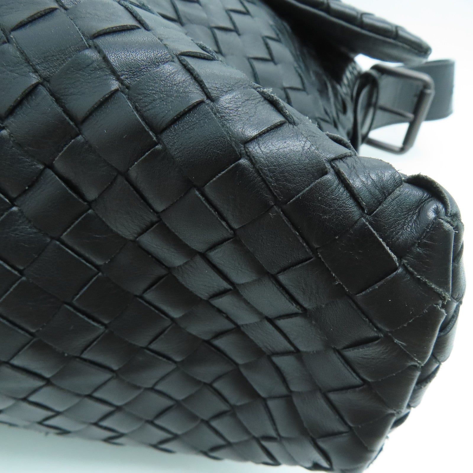 BOTTEGA VENETA 織紋牛皮皮革Shoulder Bag肩背袋黑色