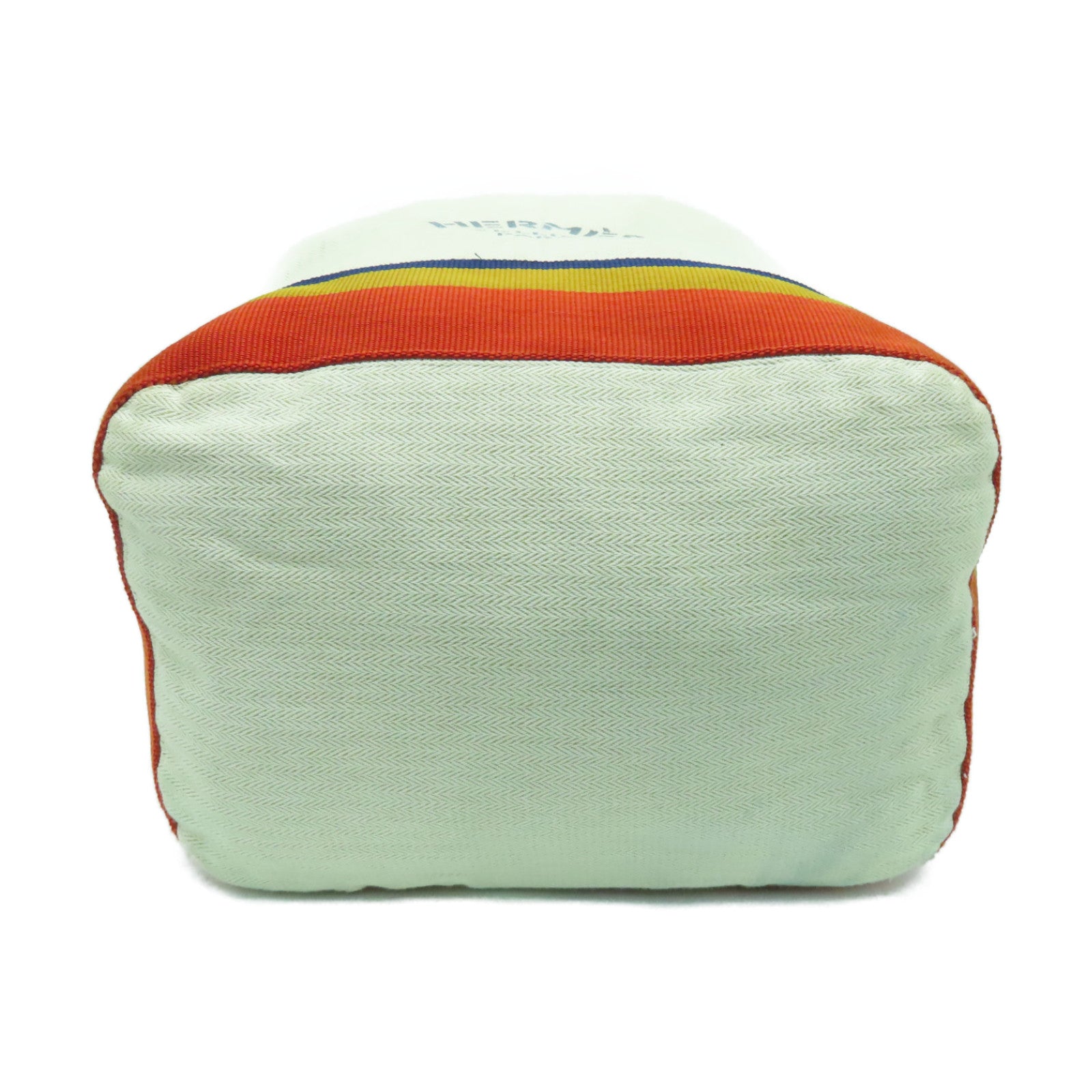 HERMES 帆布Backpack銀扣背包米色