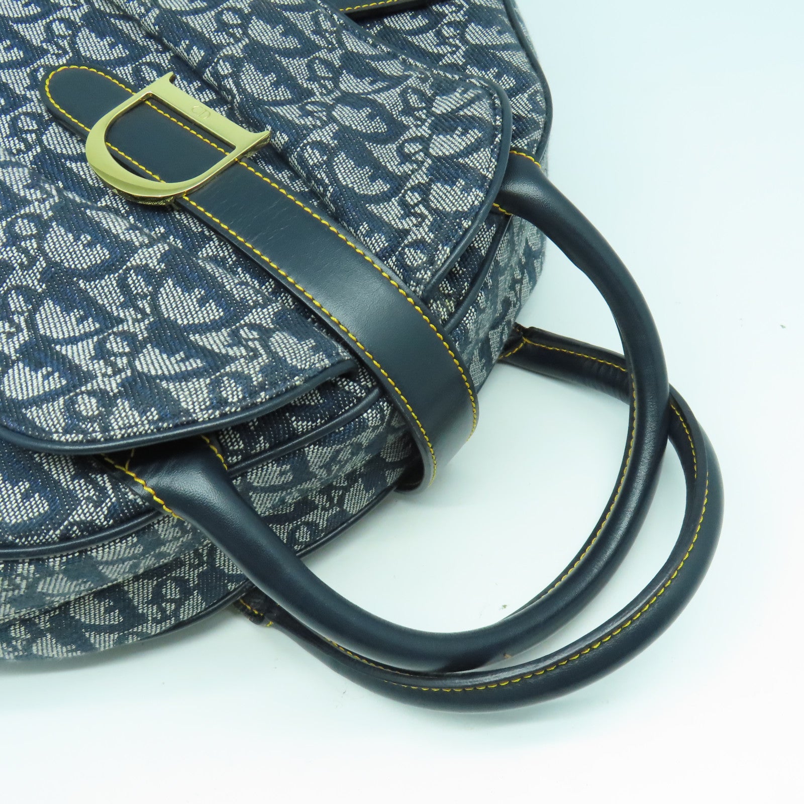 Dior 帆布Hand Bag金扣手挽袋藍色