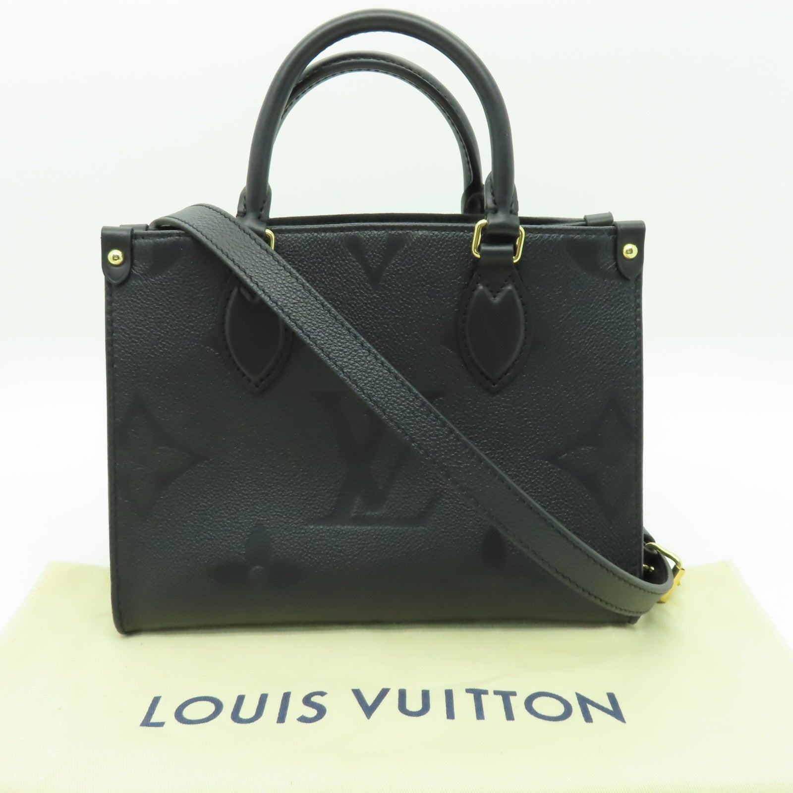 LOUIS VUITTON 【激減優惠】Monogram Empreinte On The Go PM金扣手挽肩背兩用袋黑色