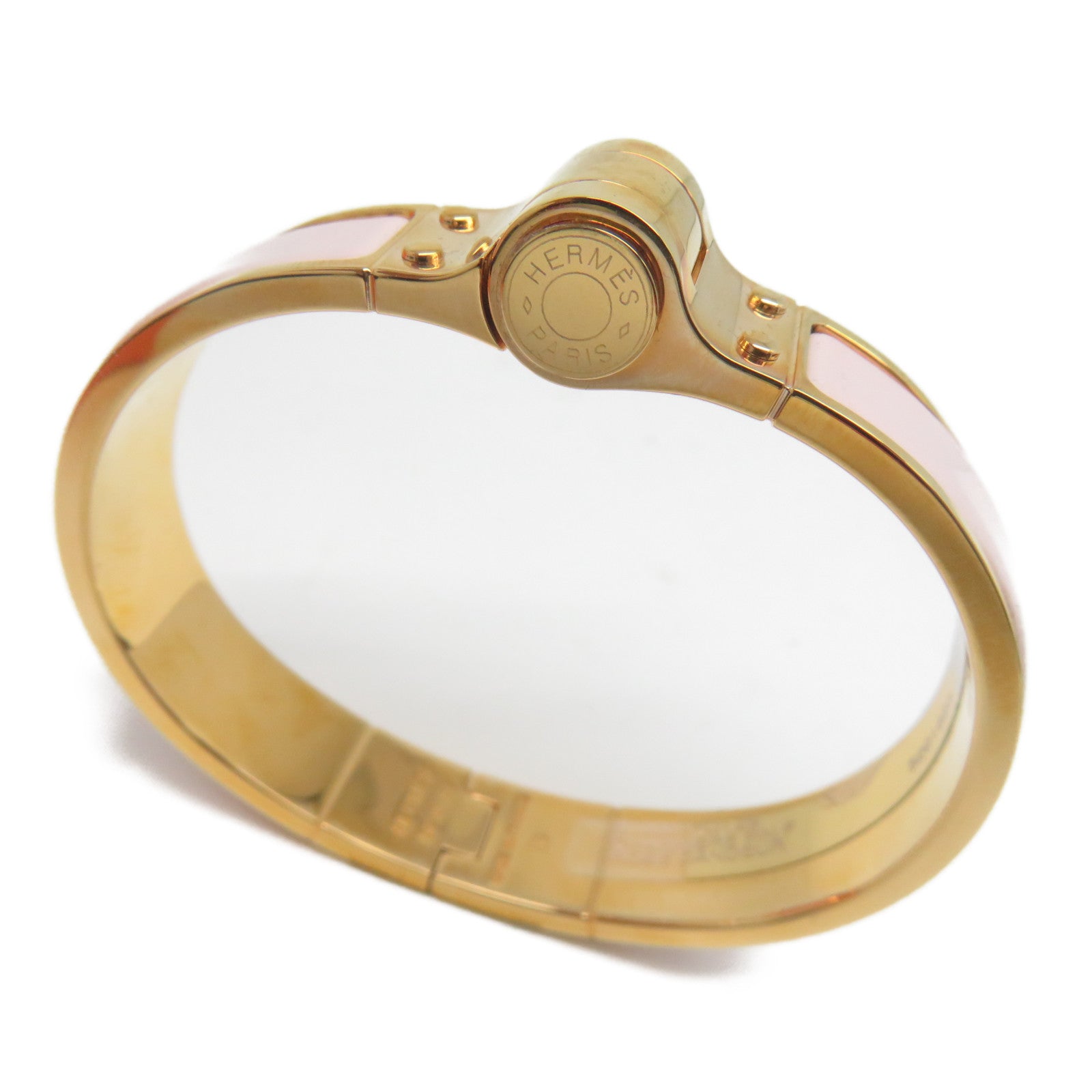 HERMES 金屬Bangle/Bracelet金扣手鐲粉紅色