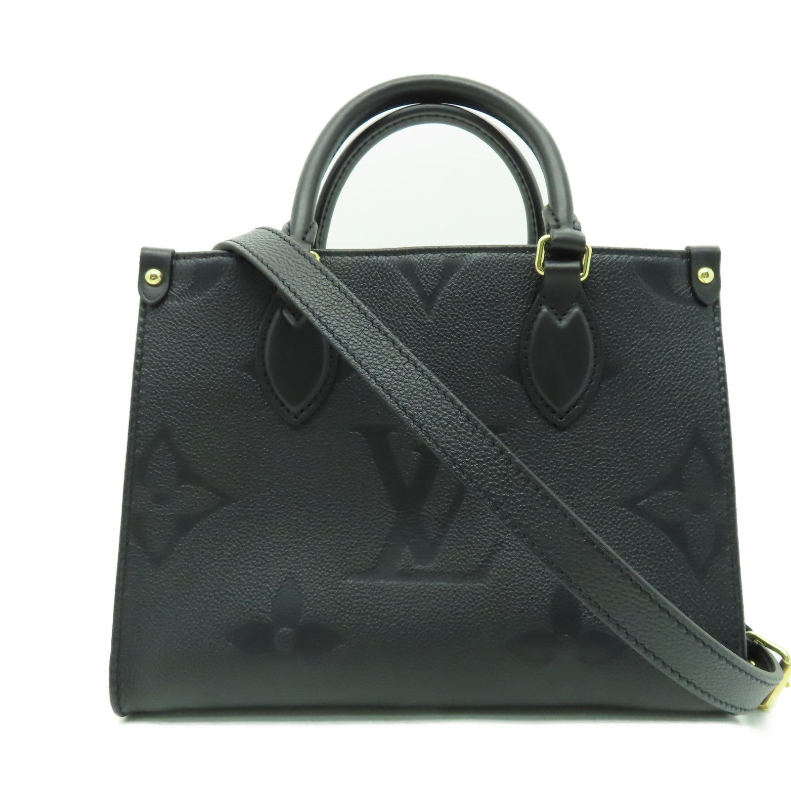 LOUIS VUITTON 【激減優惠】Monogram Empreinte On The Go PM金扣手挽肩背兩用袋黑色