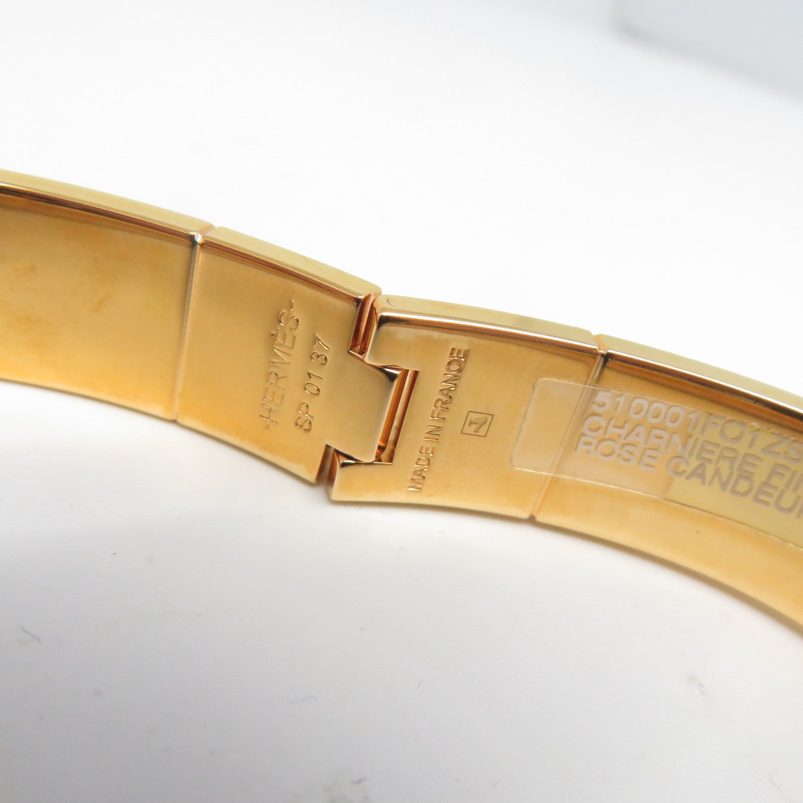 HERMES 金屬Bangle/Bracelet金扣手鐲粉紅色