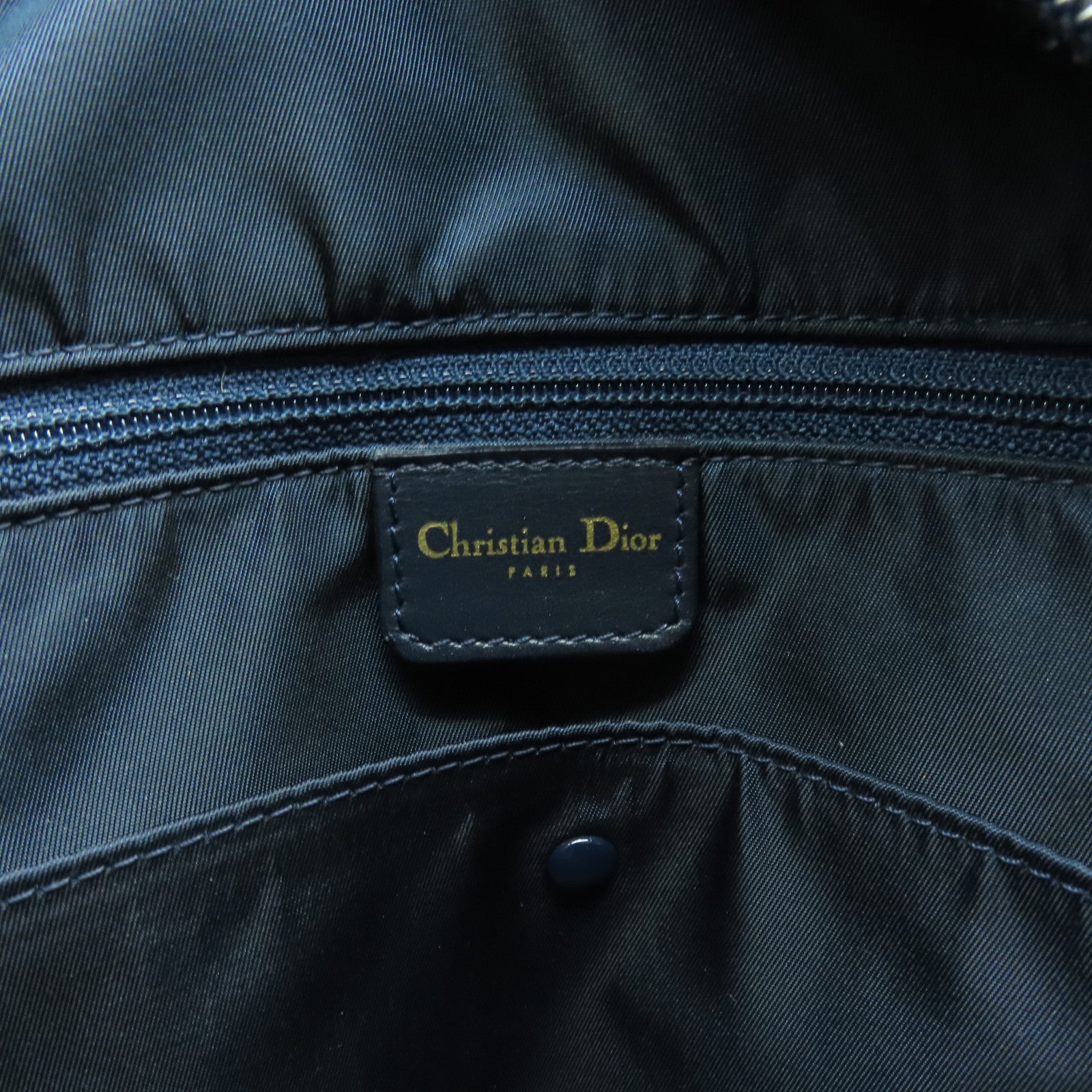Dior 帆布Hand Bag金扣手挽袋藍色