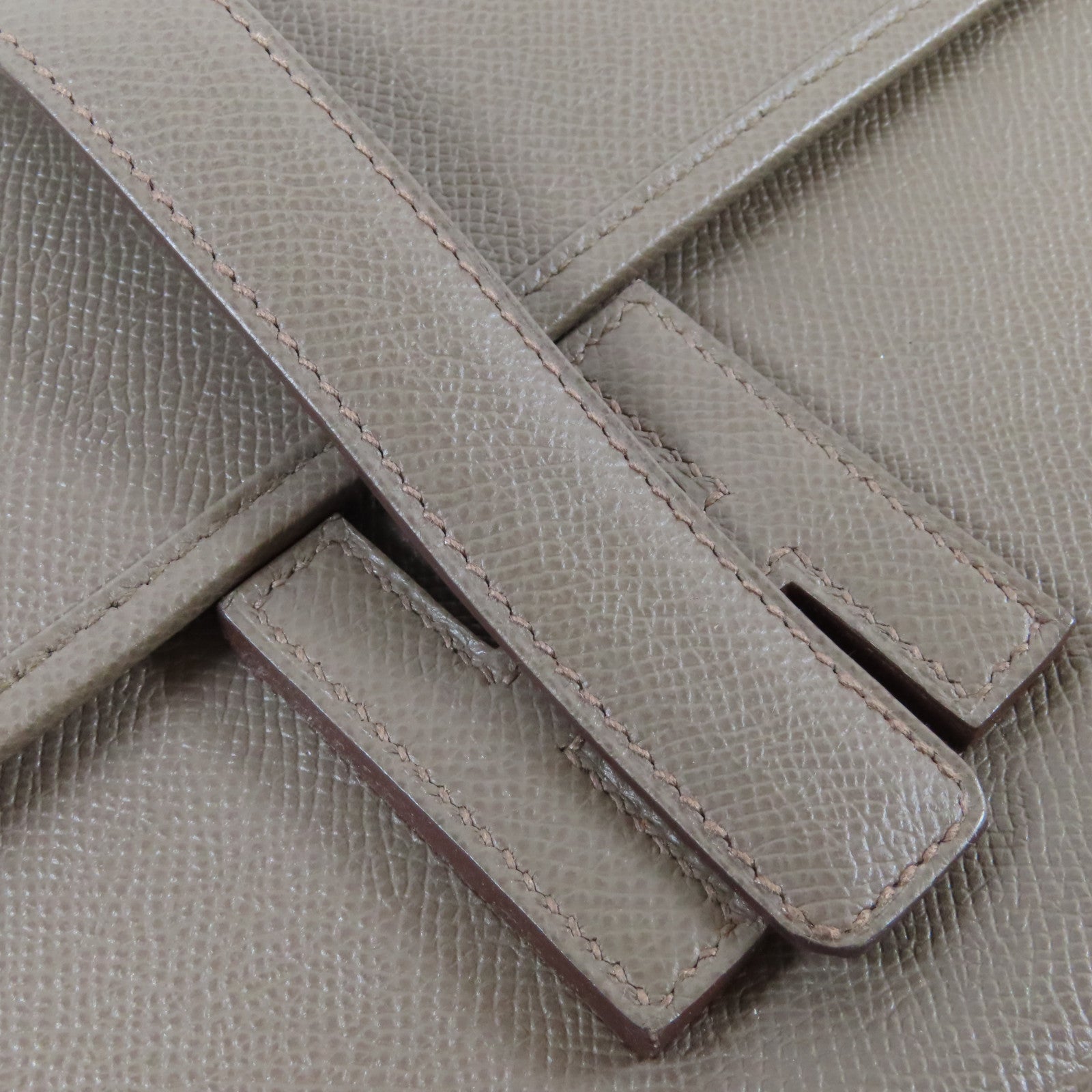 HERMES Epsom皮革Jije Elan手拿包Etain錫器灰色