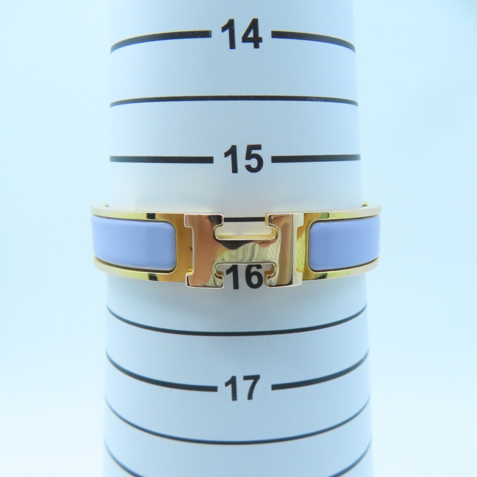 HERMES metal H Bangle gold buckle bracelet pink purple
