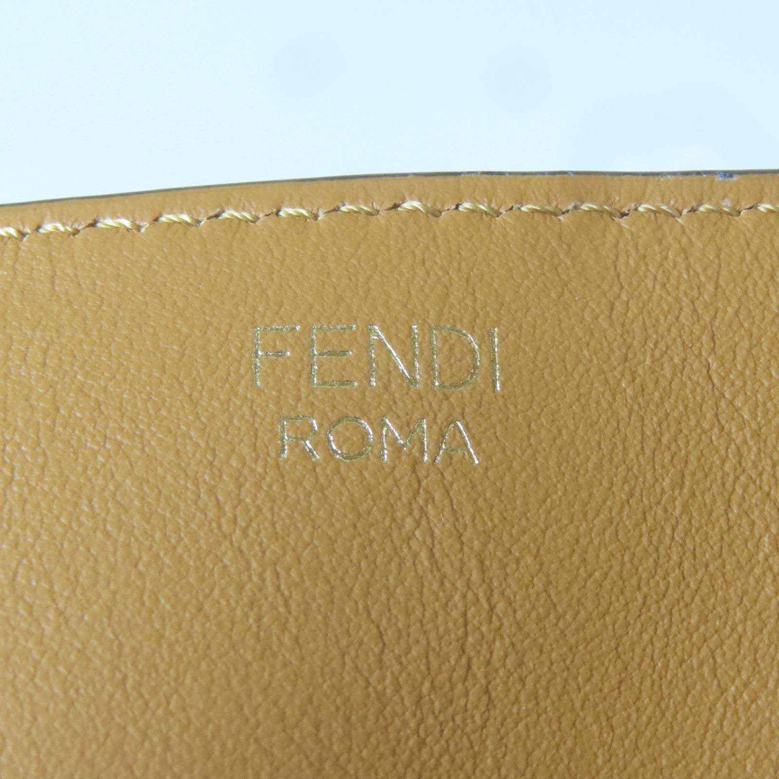 FENDI 牛皮皮革/麂皮皮革Flip Tote Shoulder Bag金扣手挽肩背兩用袋啡色