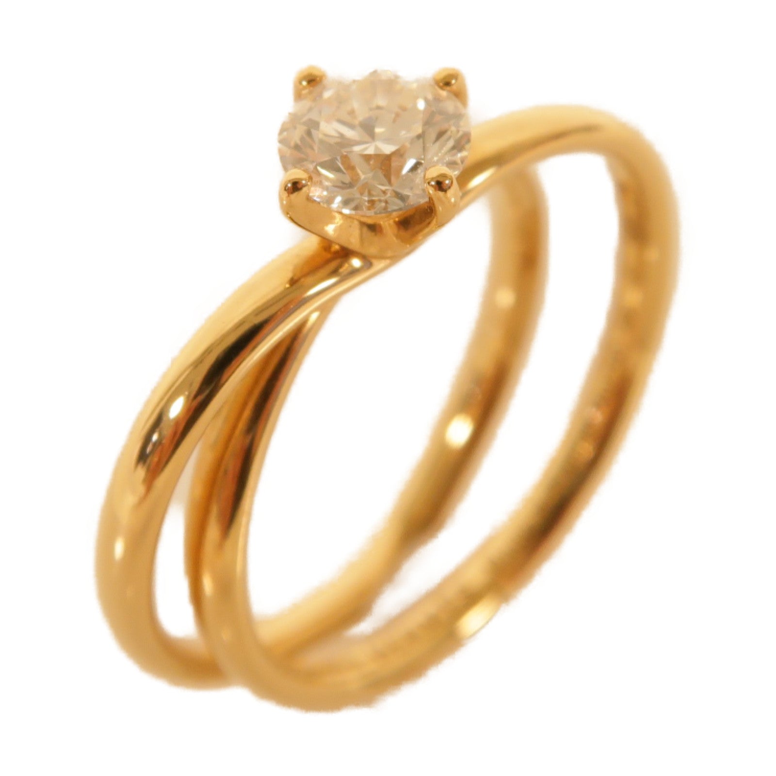 HERMES 18K玫瑰金Diamond Ring 0.5ct鑽石戒指Hermes#49 US#5