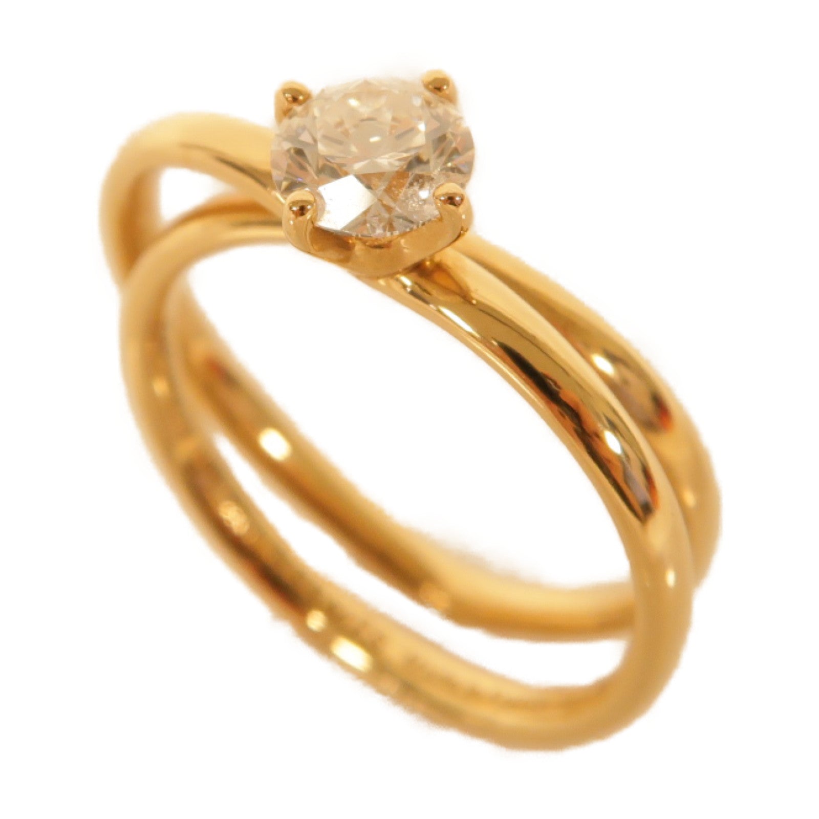 HERMES 18K玫瑰金Diamond Ring 0.5ct鑽石戒指Hermes#49 US#5