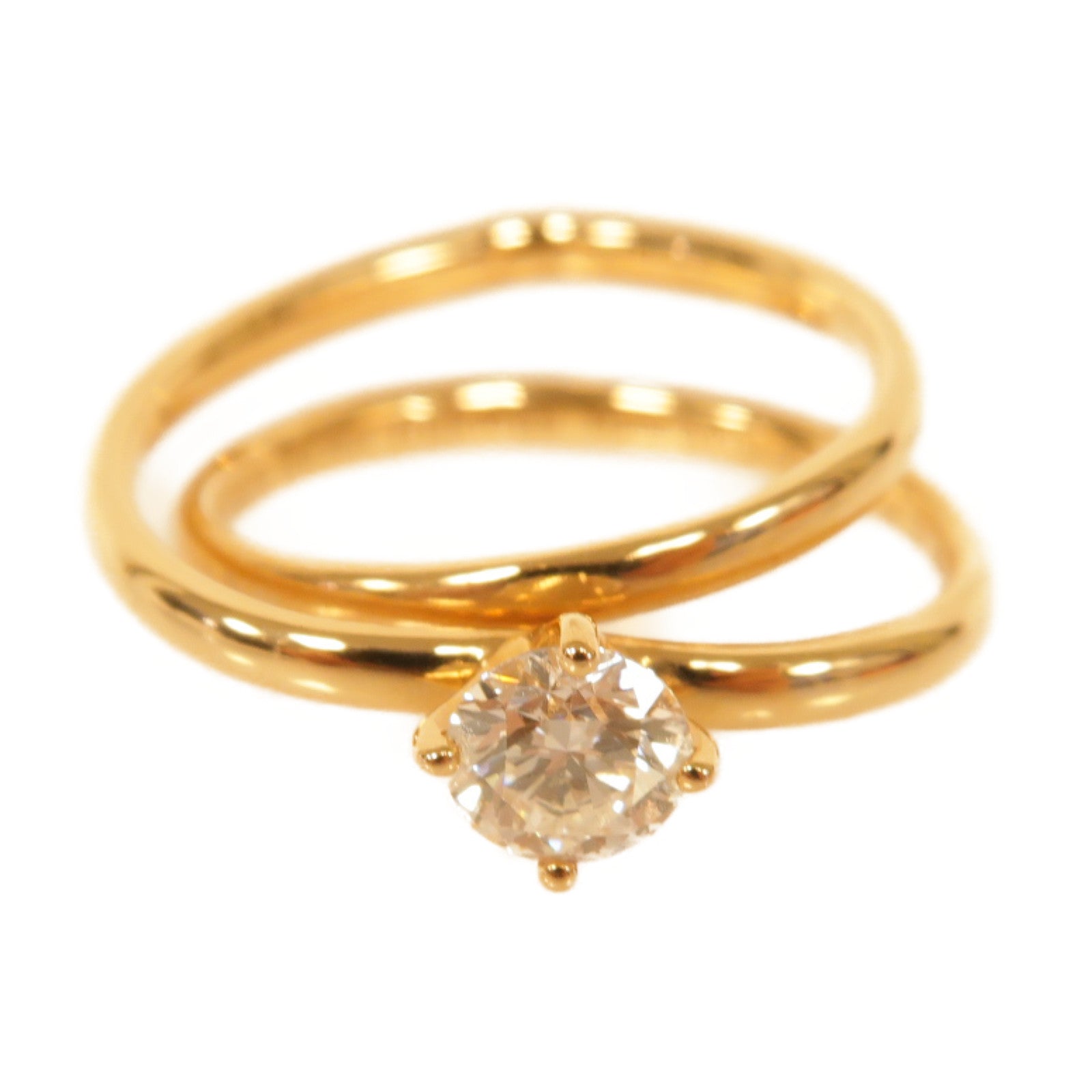 HERMES 18K玫瑰金Diamond Ring 0.5ct鑽石戒指Hermes#49 US#5