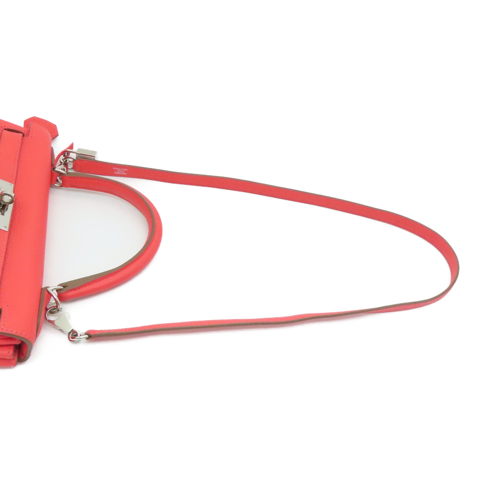 HERMES [Sharp Discount] Clemence Leather Kelly 28 Silver Buckle Hand Bag Pink/Rose Jaipur