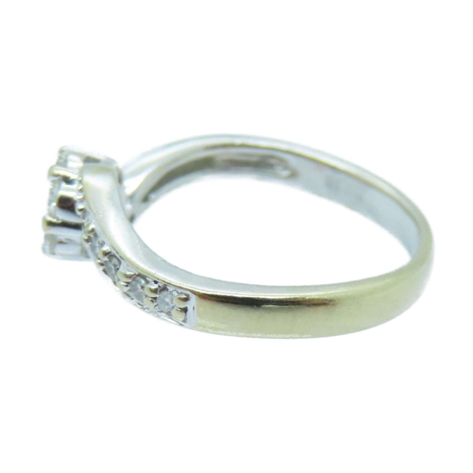 JEWELRY 18K White Gold Diamond Ring US#5 Silver