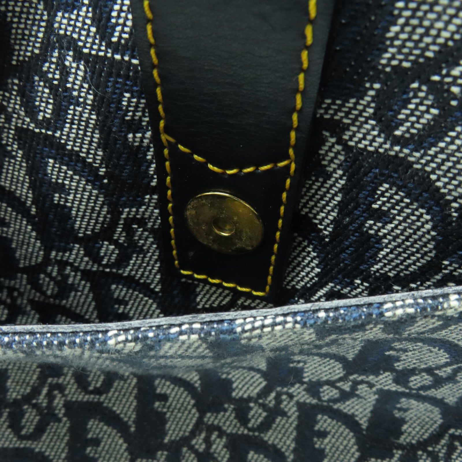 Dior 帆布Hand Bag金扣手挽袋藍色