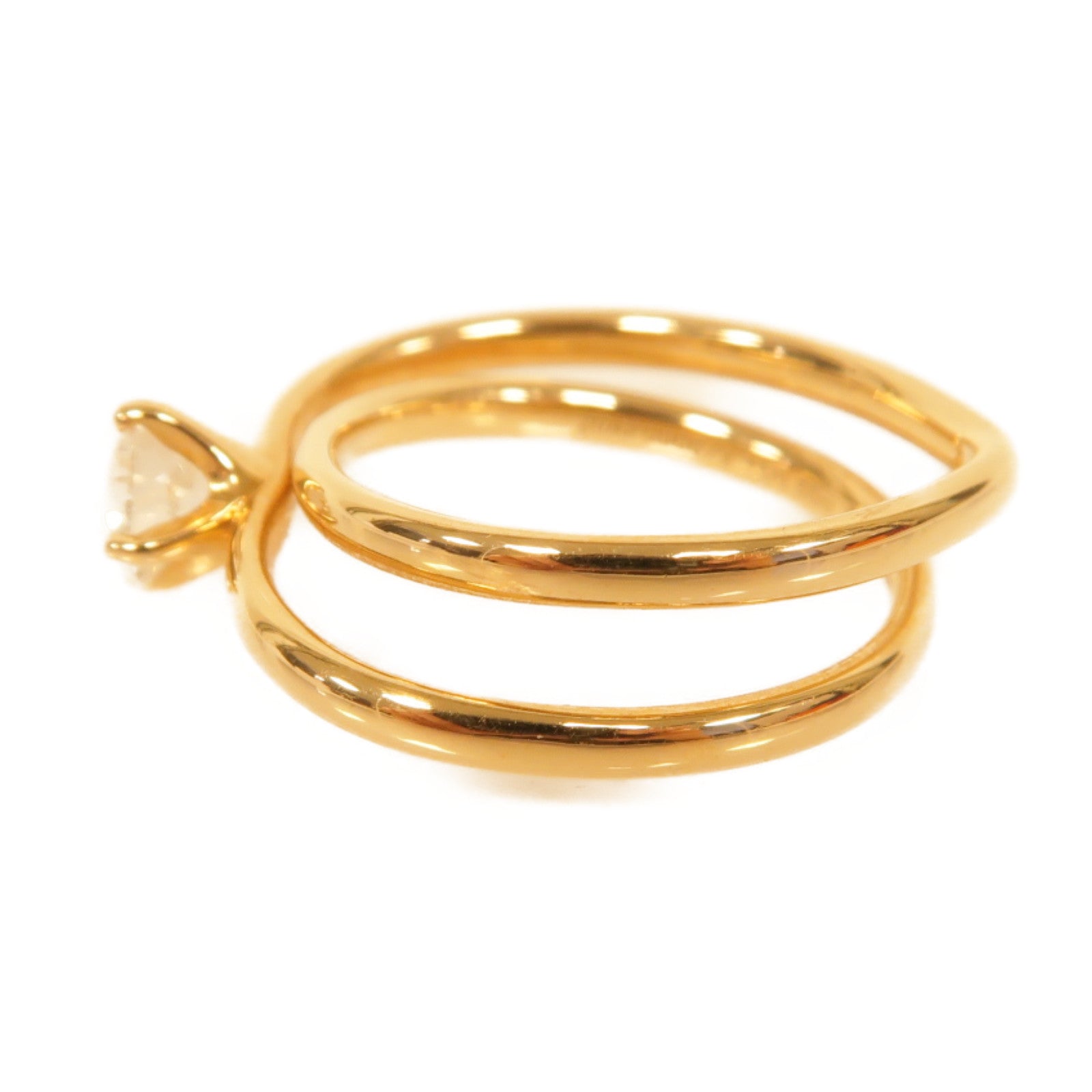 HERMES 18K玫瑰金Diamond Ring 0.5ct鑽石戒指Hermes#49 US#5