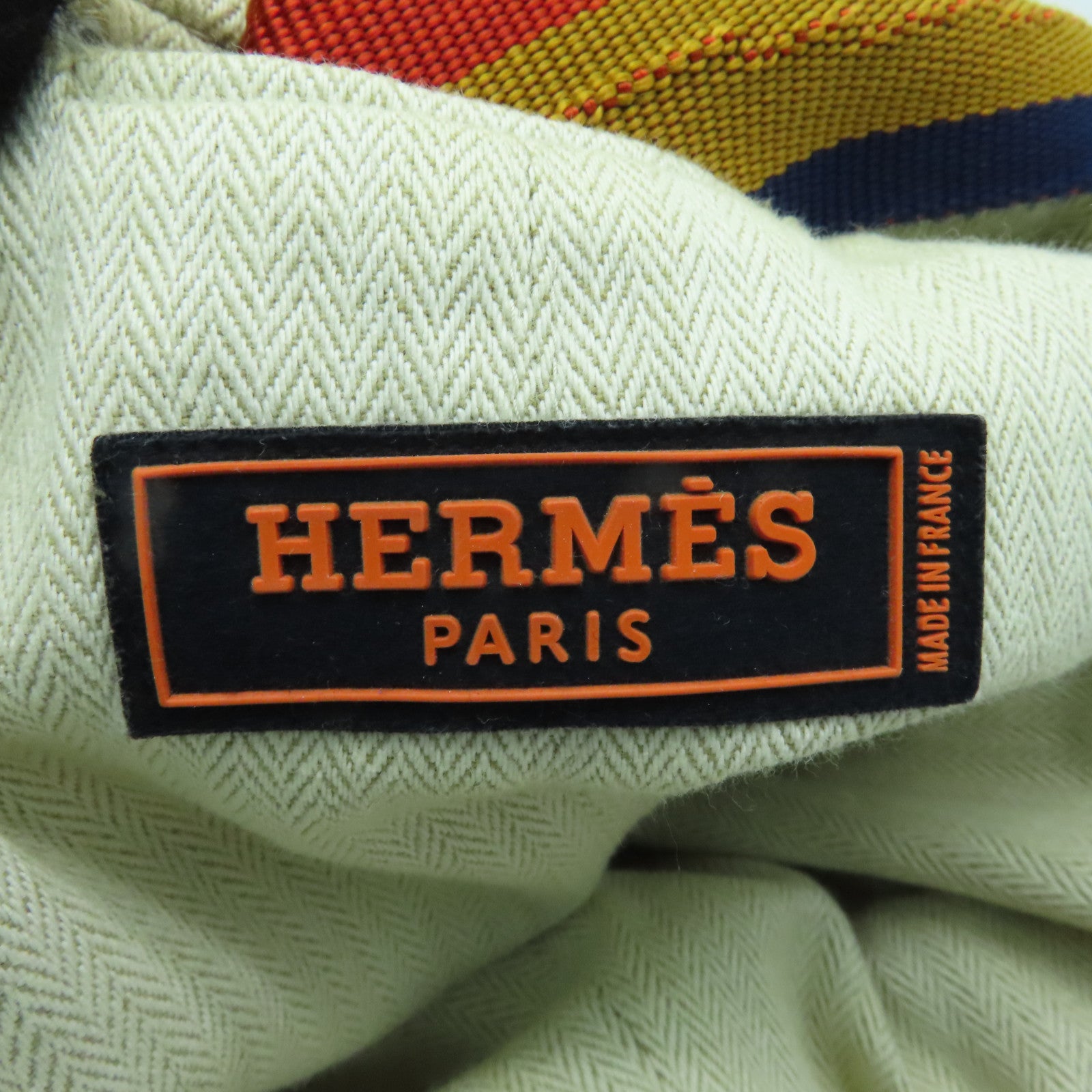 HERMES 帆布Backpack銀扣背包米色