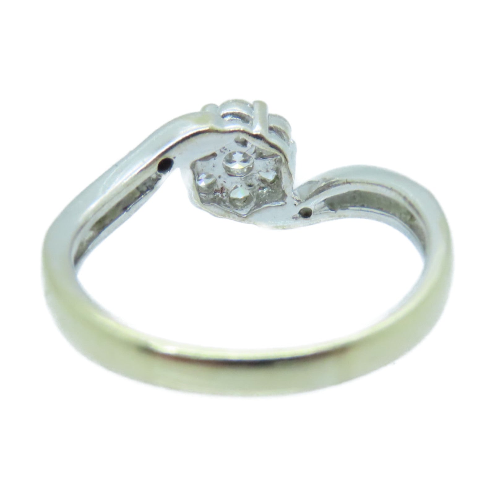 JEWELRY 18K White Gold Diamond Ring US#5 Silver