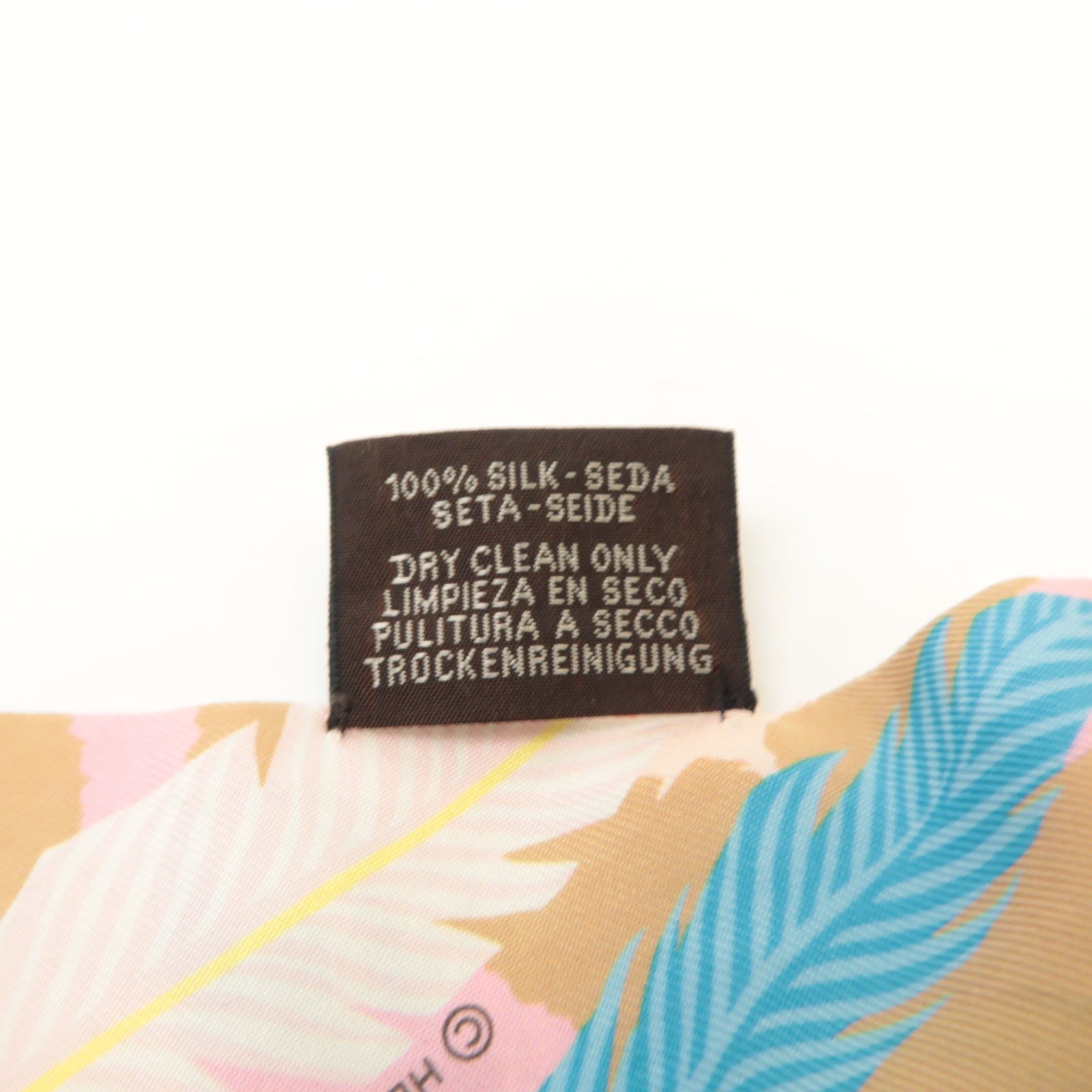 HERMES 絲質Twilly絲巾橙色/彩色