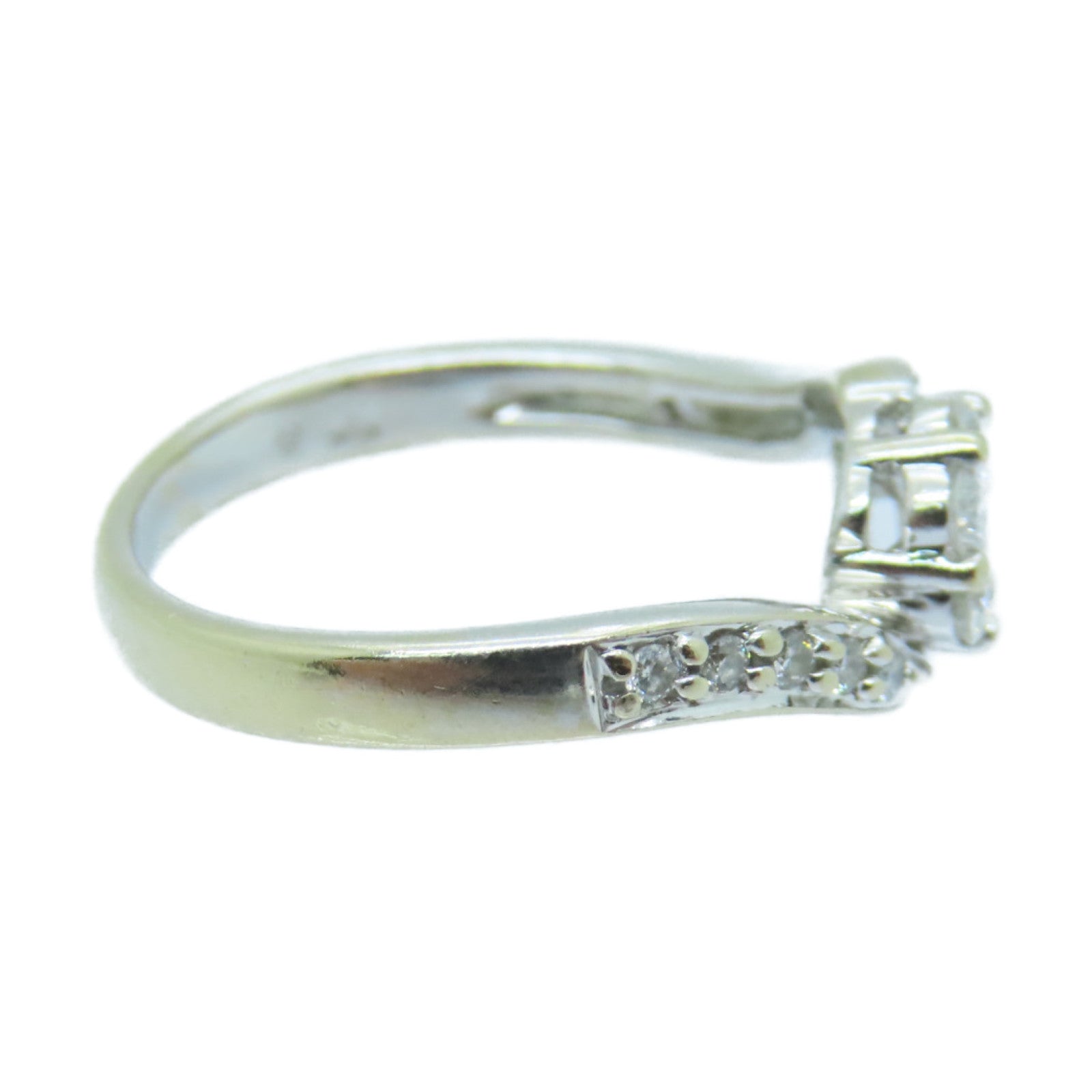 JEWELRY 18K White Gold Diamond Ring US#5 Silver