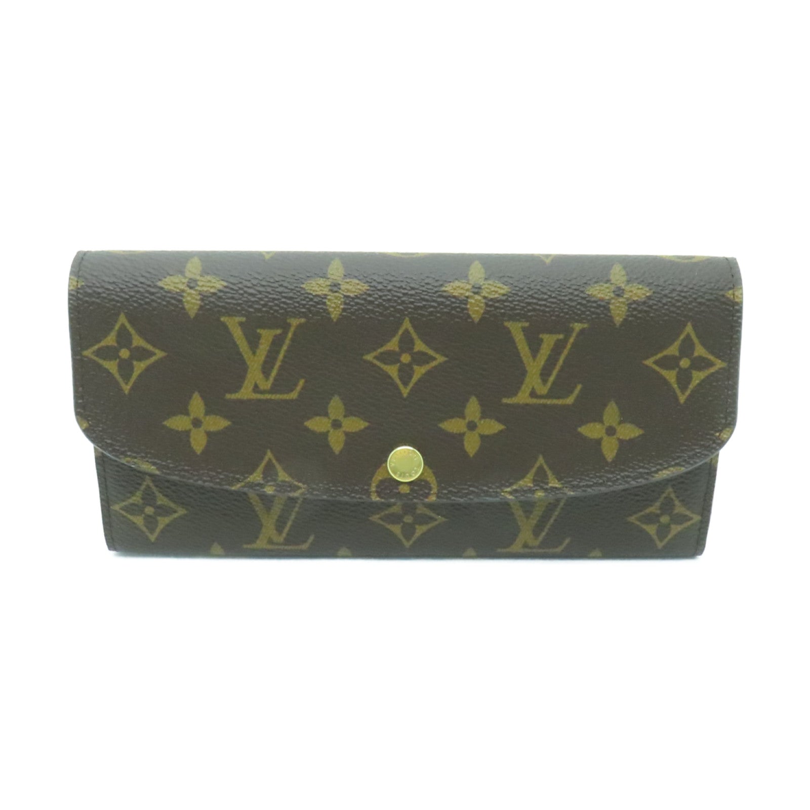 LOUIS VUITTON Monogram Emilie Wallet金扣長錢包棕色/酒紅色