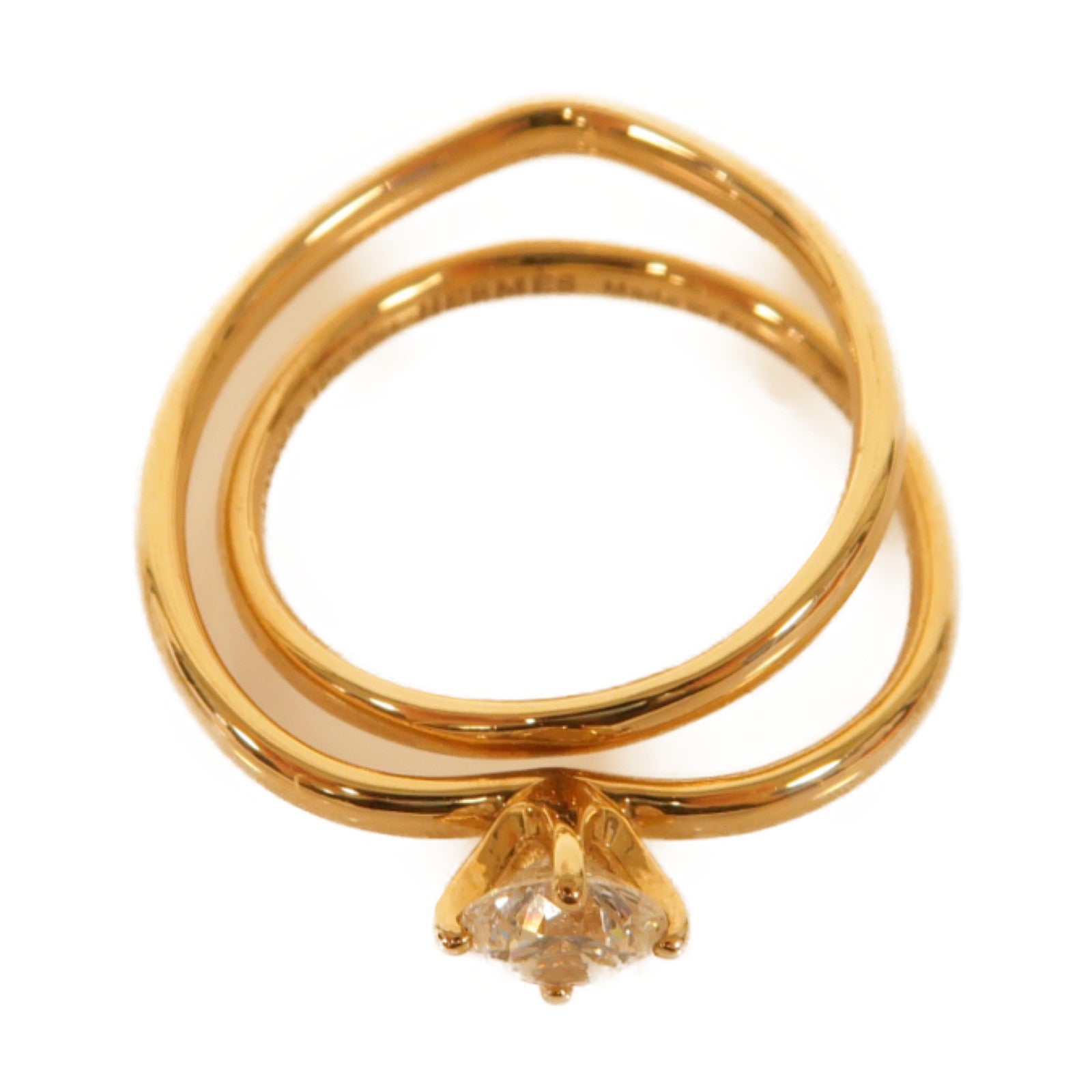 HERMES 18K玫瑰金Diamond Ring 0.5ct鑽石戒指Hermes#49 US#5