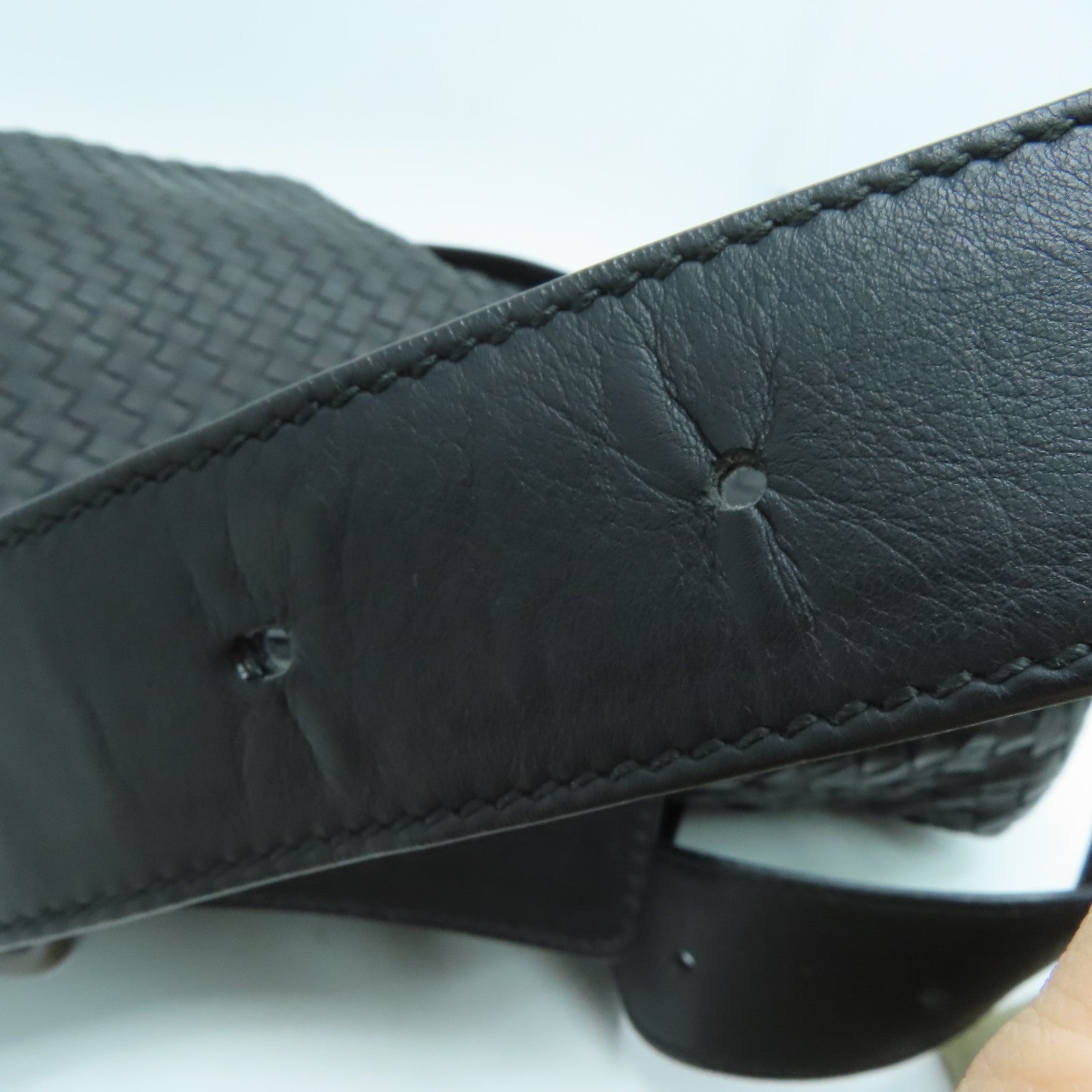 BOTTEGA VENETA 織紋牛皮皮革Shoulder Bag肩背袋黑色