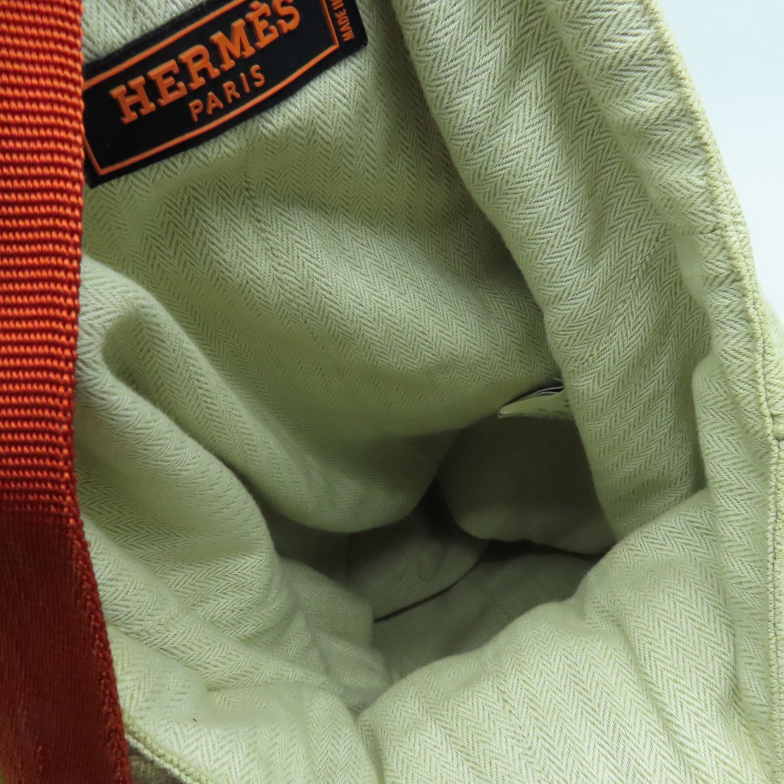HERMES 帆布Backpack銀扣背包米色