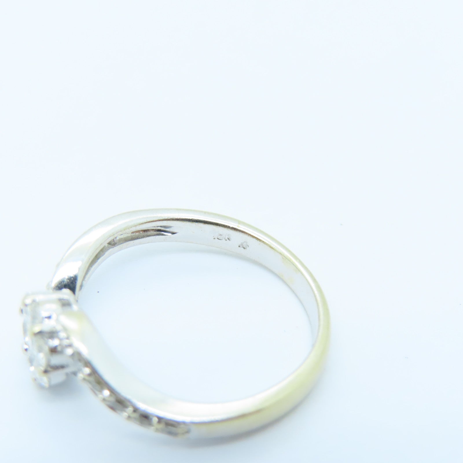 JEWELRY 18K White Gold Diamond Ring US#5 Silver