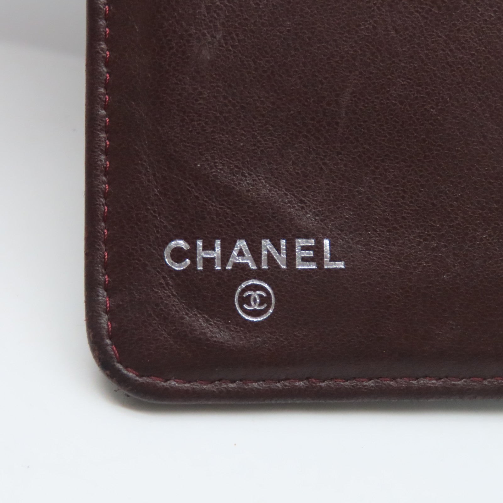 CHANEL 菱格牛皮皮革Long Wallet銀扣長錢包黑色