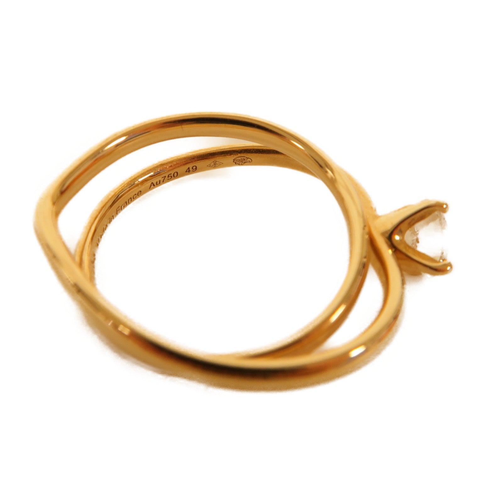 HERMES 18K玫瑰金Diamond Ring 0.5ct鑽石戒指Hermes#49 US#5