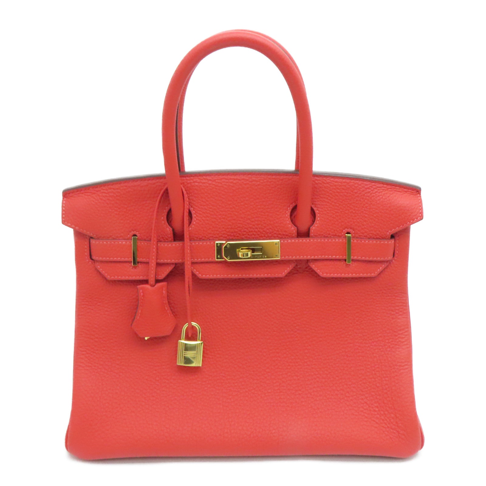 HERMES Togo皮革Birkin 30金扣手挽袋蜜桃红