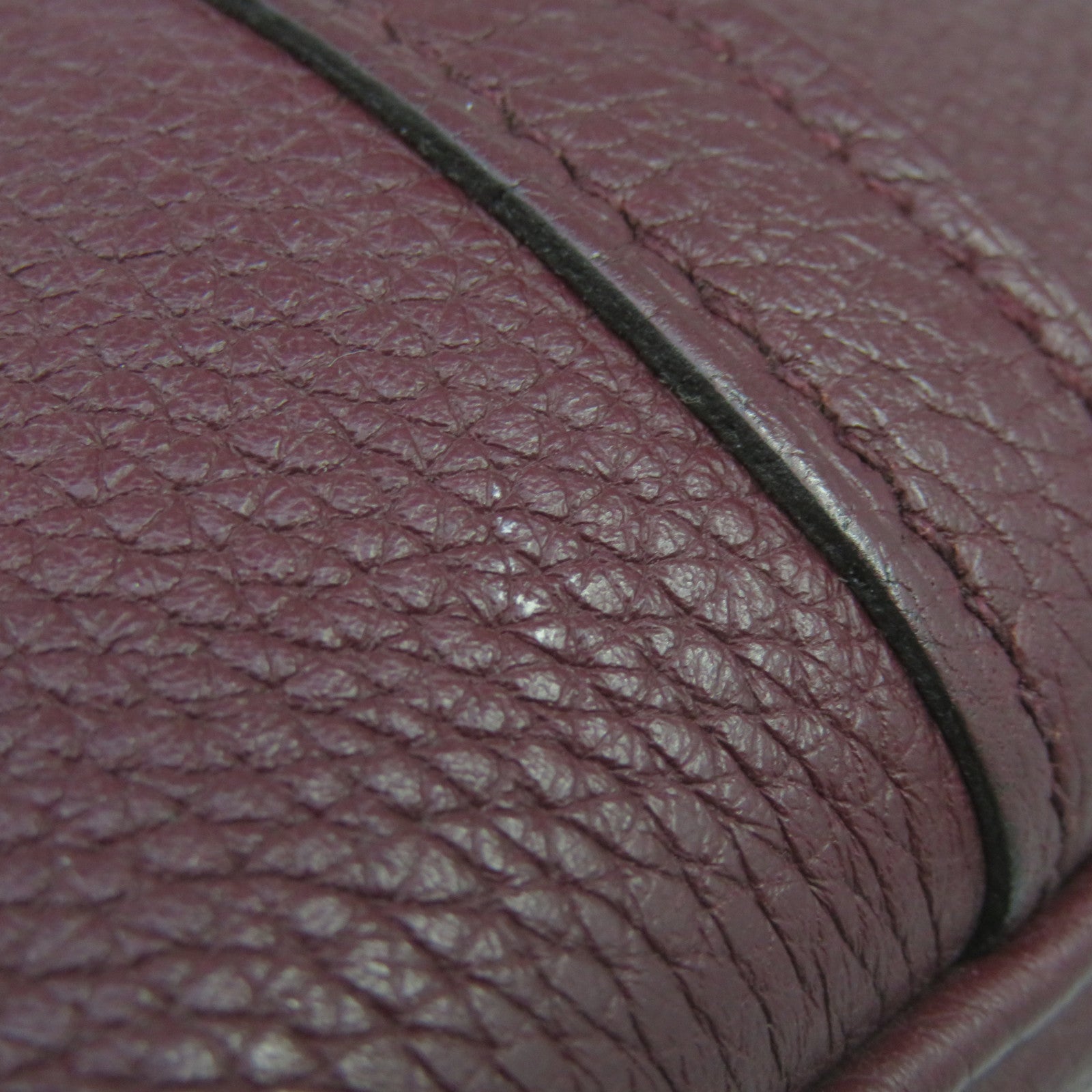 HERMES Clemence皮革Picotin PM银扣手挽袋Rouge H酒红色