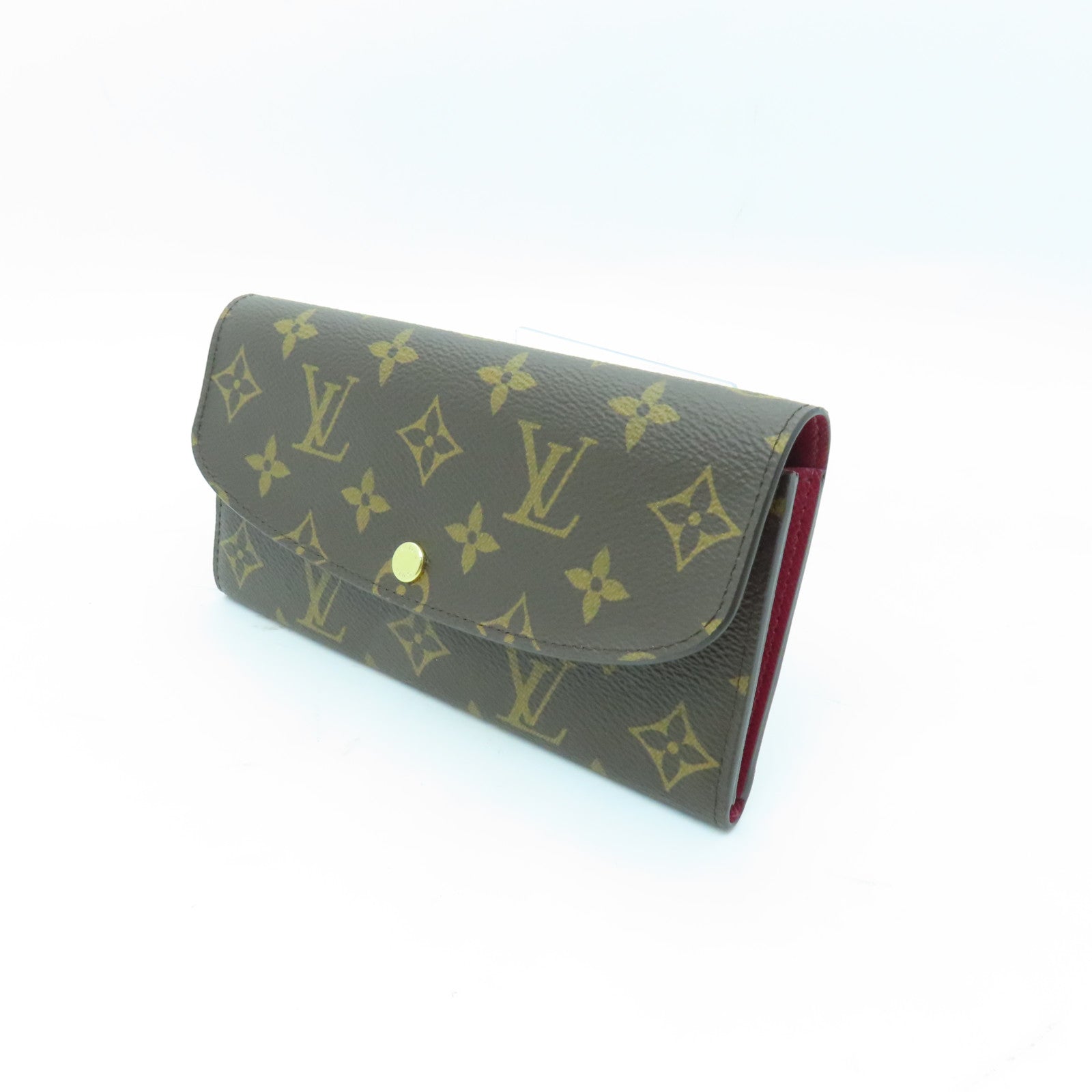 LOUIS VUITTON Monogram Emilie Wallet金扣長錢包棕色/酒紅色